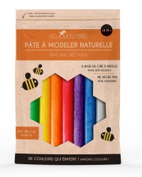 Pâte à modeler cire d'abeille - 4 couleurs arc-en-ciel