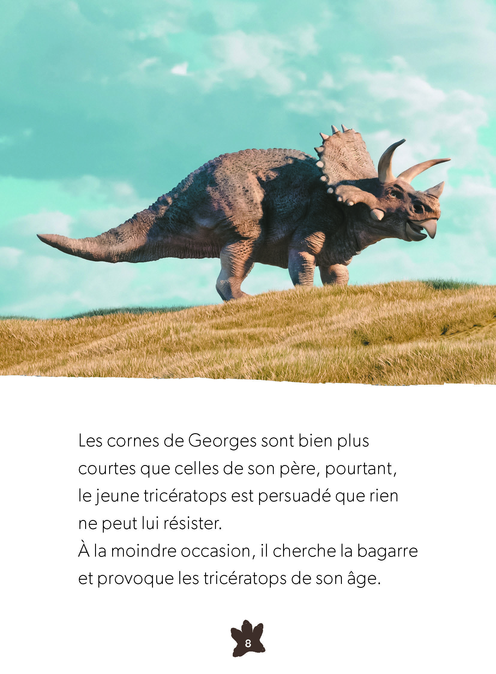 UN JEUNE TRICERATOPS TEMERAIRE