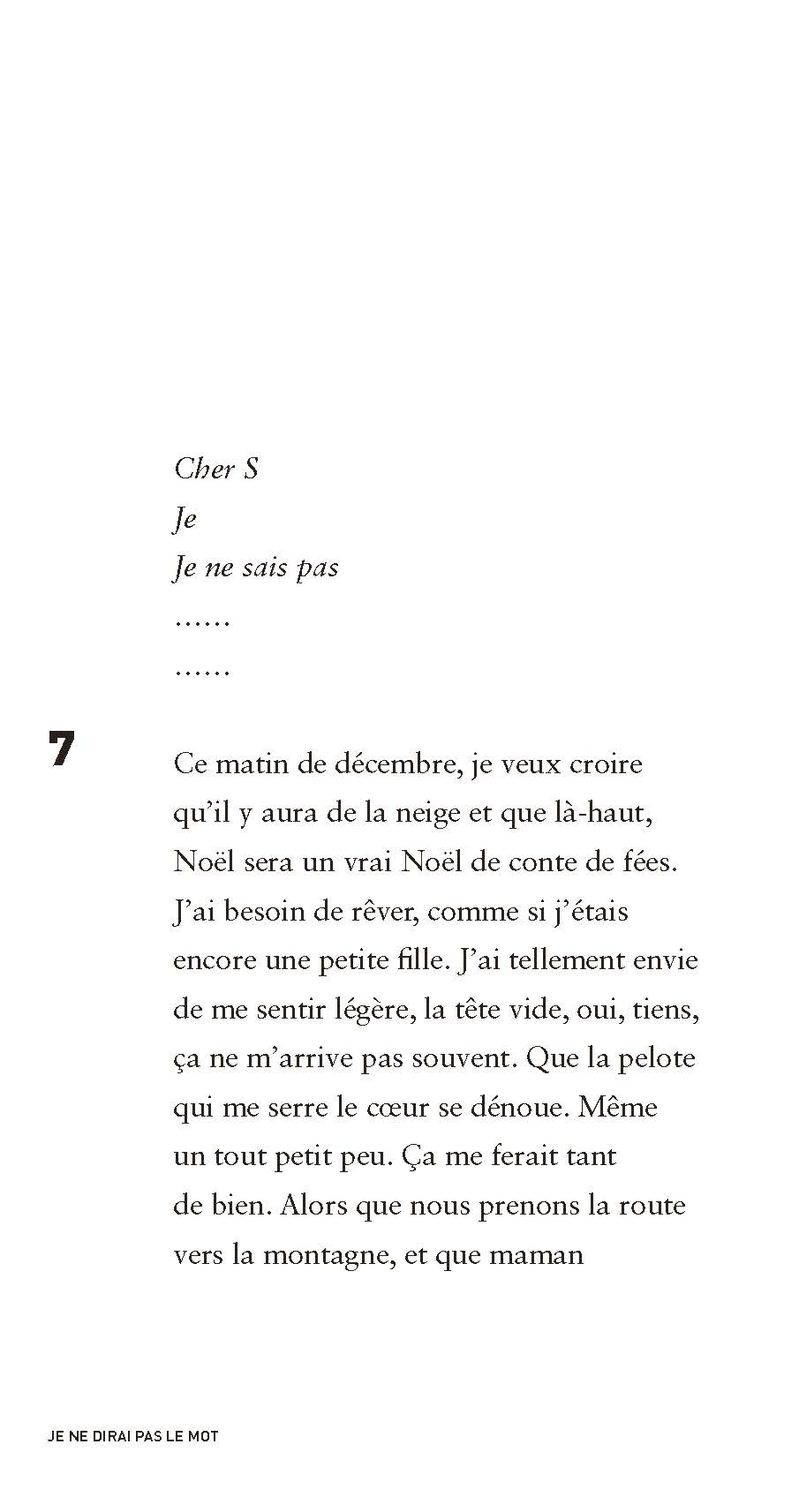 JE NE DIRAI PAS LE MOT