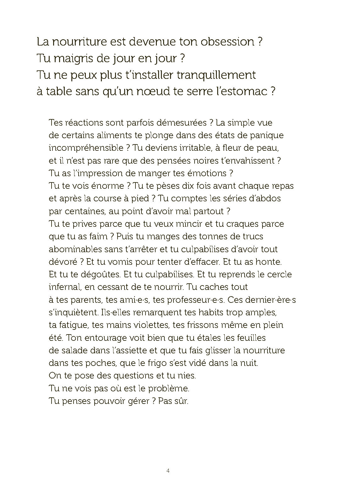 TU PEUX EN SORTIR ! : ANOREXIE, BOULIMIE, HYPERPHAGIE, ETC.