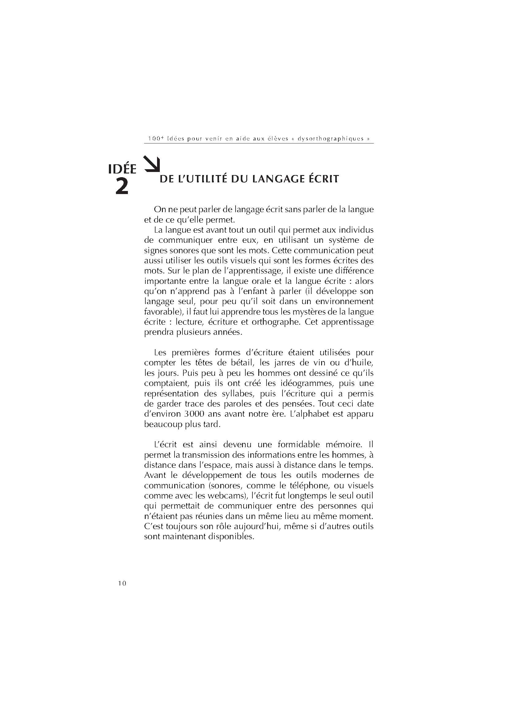 100 IDEES + POUR VENIR EN AIDE AUX ELEVES DYSORTHOGRAPHIQUES