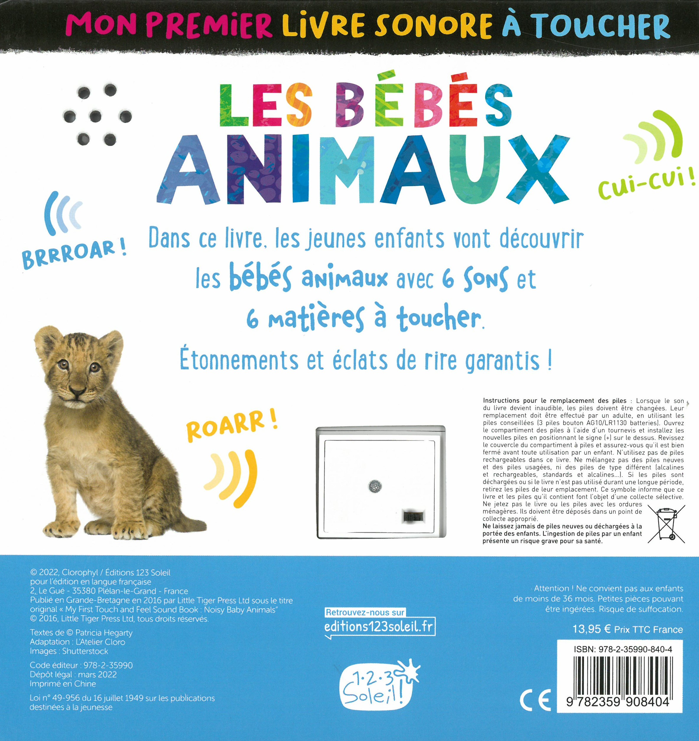 LES BEBES ANIMAUX : MON PREMIER LIVRE SONORE A TOUCHER