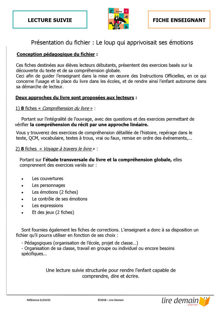 LECTURE SUIVIE - LOUP EMOTIONS (FICHIER SEUL)