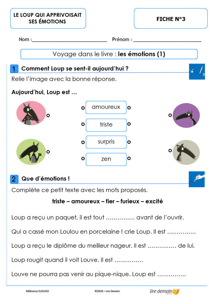 LECTURE SUIVIE - LOUP EMOTIONS (FICHIER SEUL)