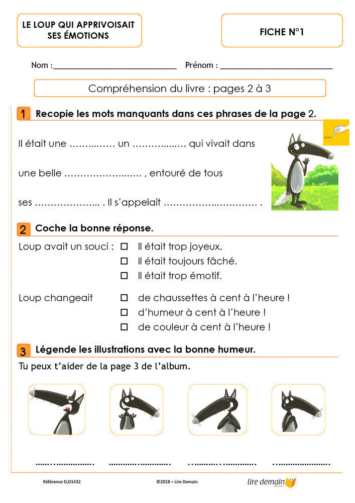 LECTURE SUIVIE - LOUP EMOTIONS (FICHIER SEUL)