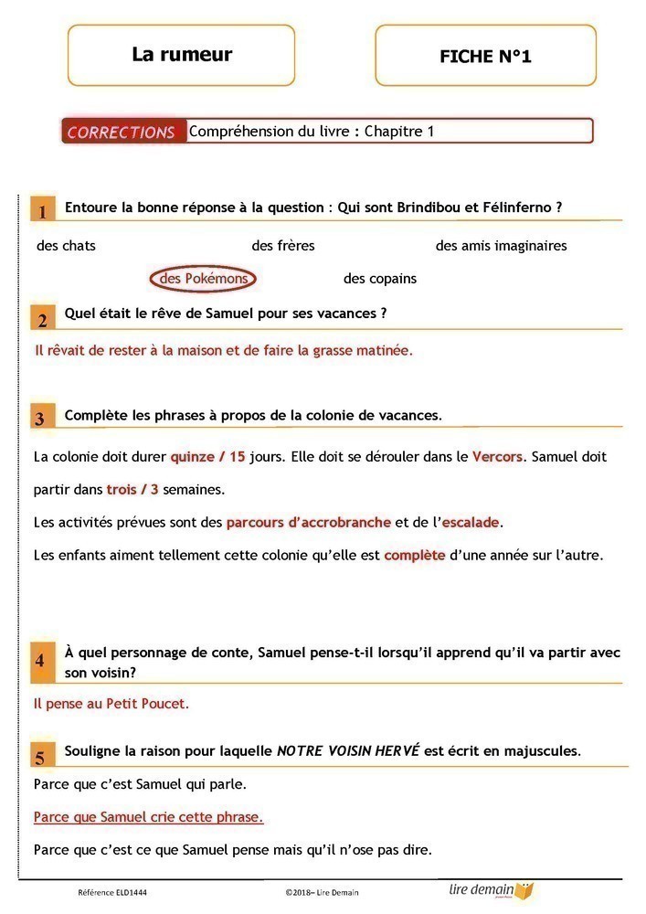 LECTURE SUIVIE - LA RUMEUR (FICHIER SEUL)