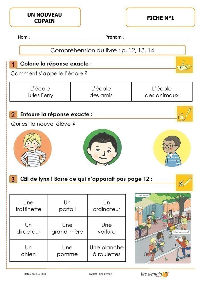 LECTURE SUIVIE - JE COMMENCE A LIRE EN BD : UN NOUVEAU COPAIN (FICHIER SEUL)