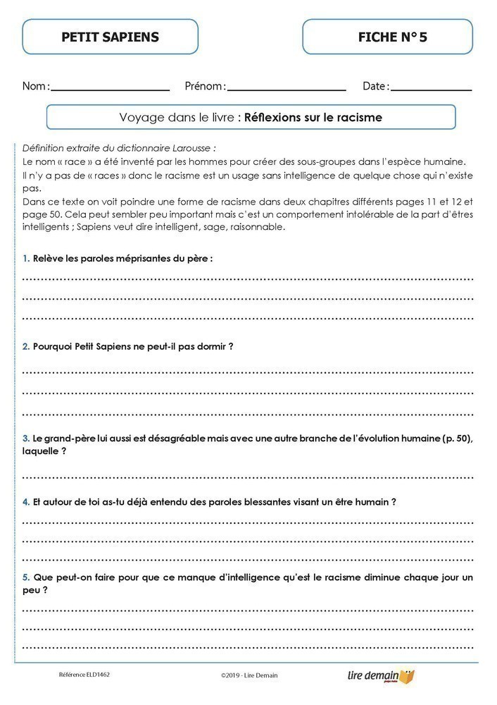 LECTURE SUIVIE - PETIT SAPIENS (25 EX)