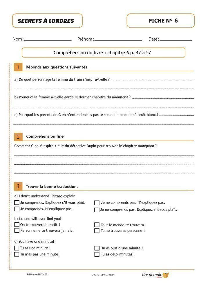 LECTURE SUIVIE - CLEO LEFORT : SECRETS A LONDRES (25 EX)