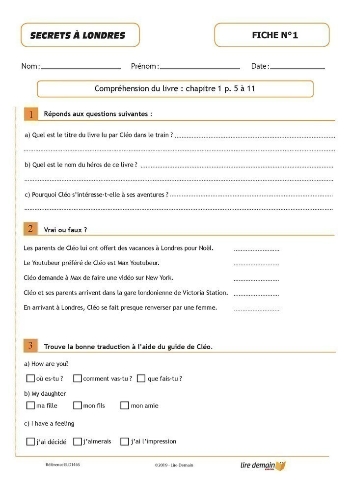LECTURE SUIVIE - CLEO LEFORT : SECRETS A LONDRES (25 EX)