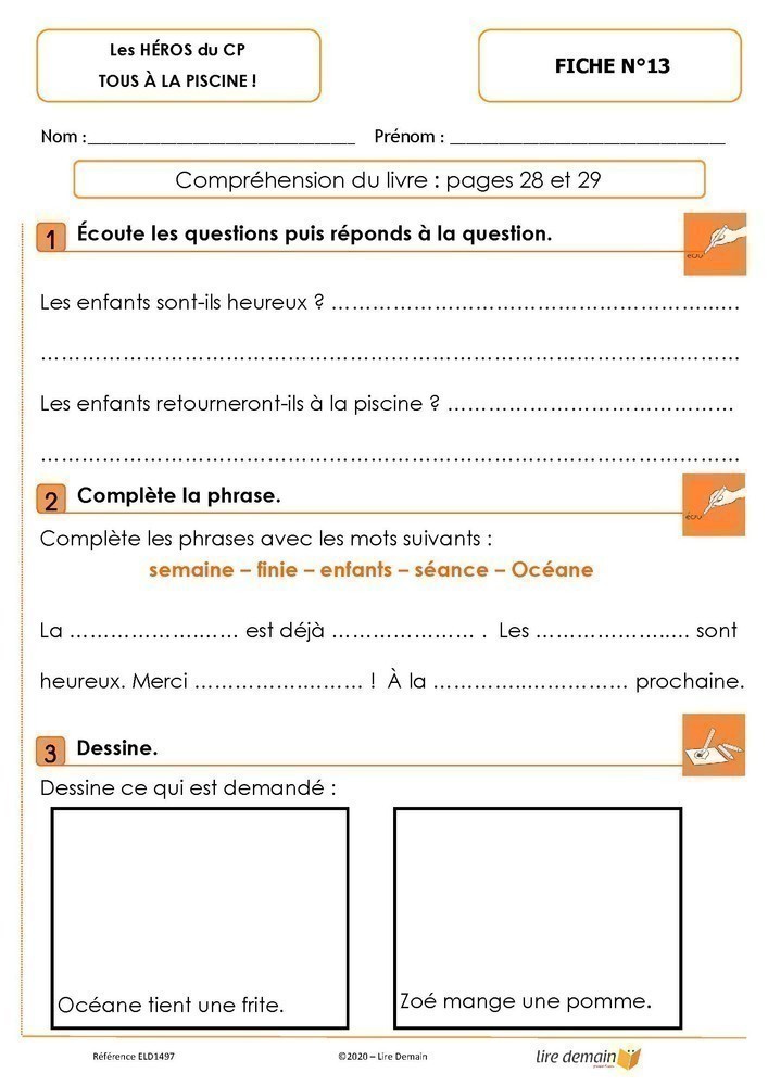 LECTURE SUIVIE - HEROS DU CP - TOUS A LA PISCINE N.2 (FICHIER SEUL)