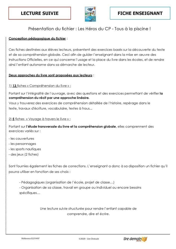 LECTURE SUIVIE - HEROS DU CP - TOUS A LA PISCINE N.2 (FICHIER SEUL)