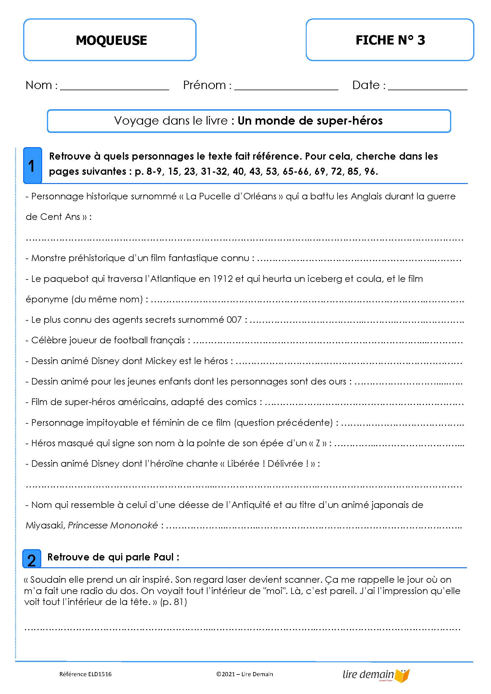 LECTURE SUIVIE - MOQUEUSE (25 EX)