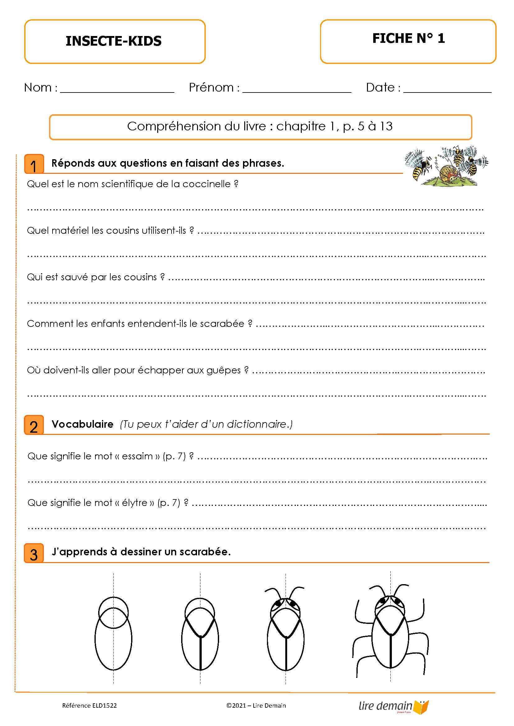 LECTURE SUIVIE - INSECTE-KIDS (25 EX)