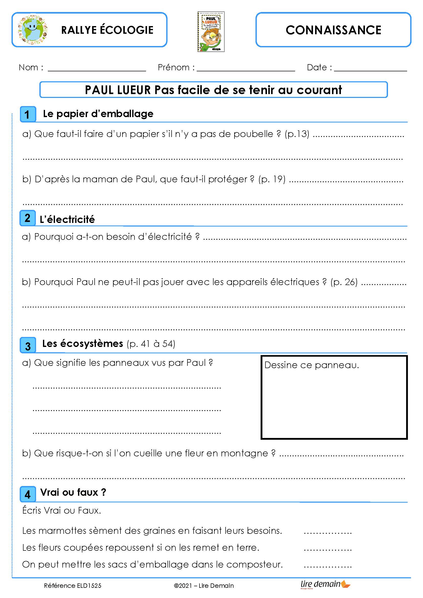 RALLYE LECTURE - DEFI ECOLOGIE (FICHIER SEUL)