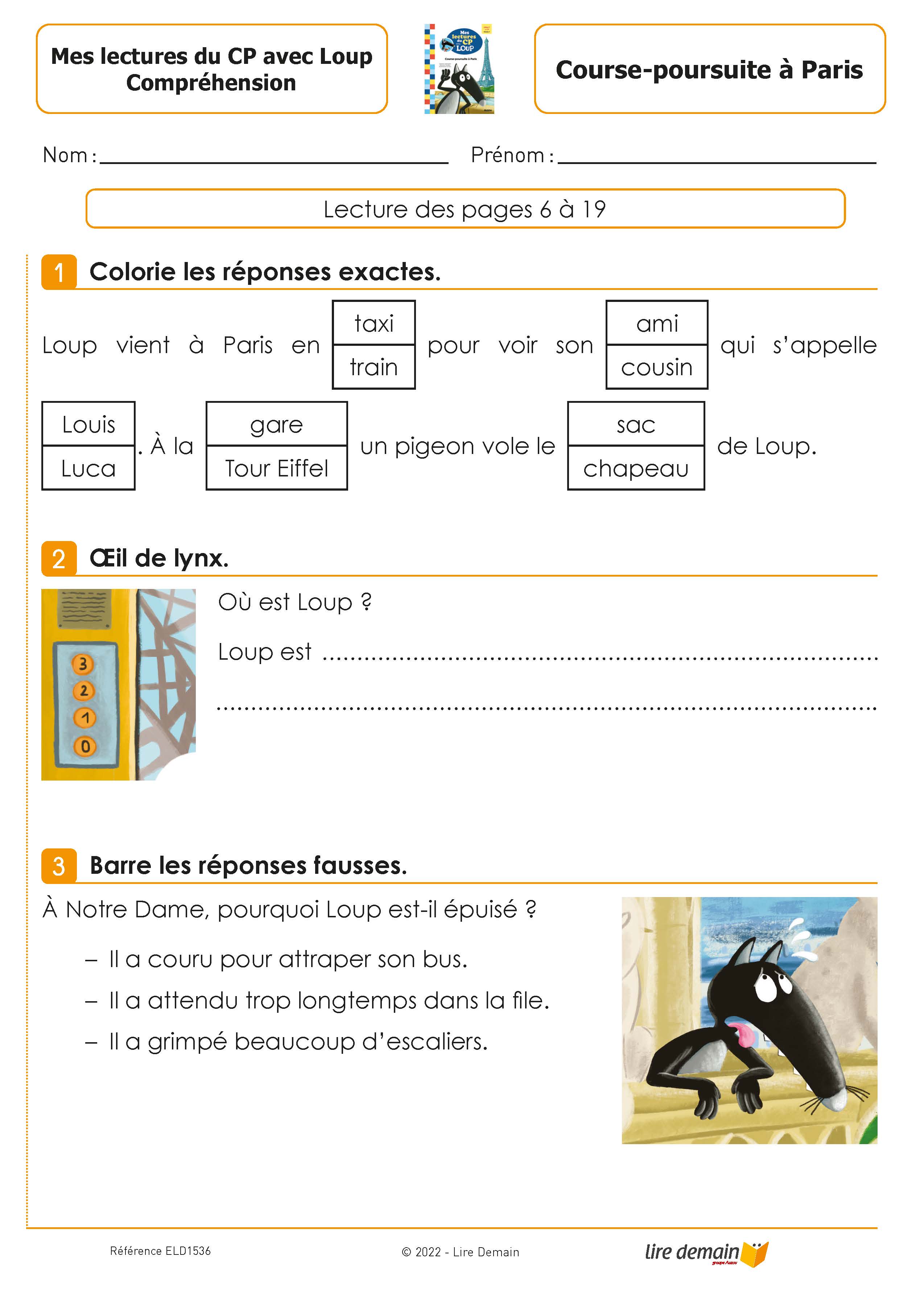 RALLYE LECTURE - MES LECTURES DU CP AVEC LOUP (FICHIER SEUL)
