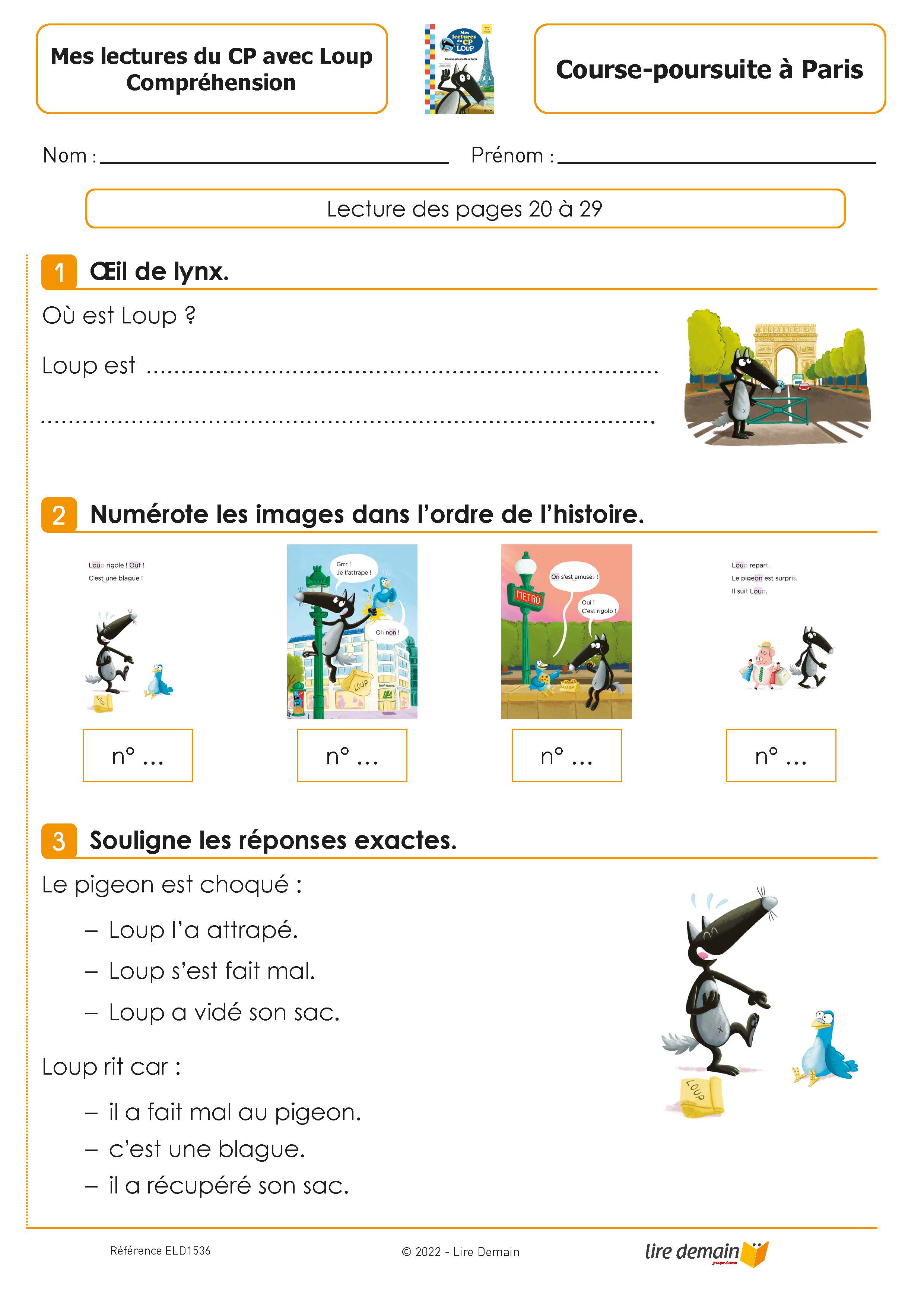 RALLYE LECTURE - MES LECTURES DU CP AVEC LOUP (FICHIER SEUL)