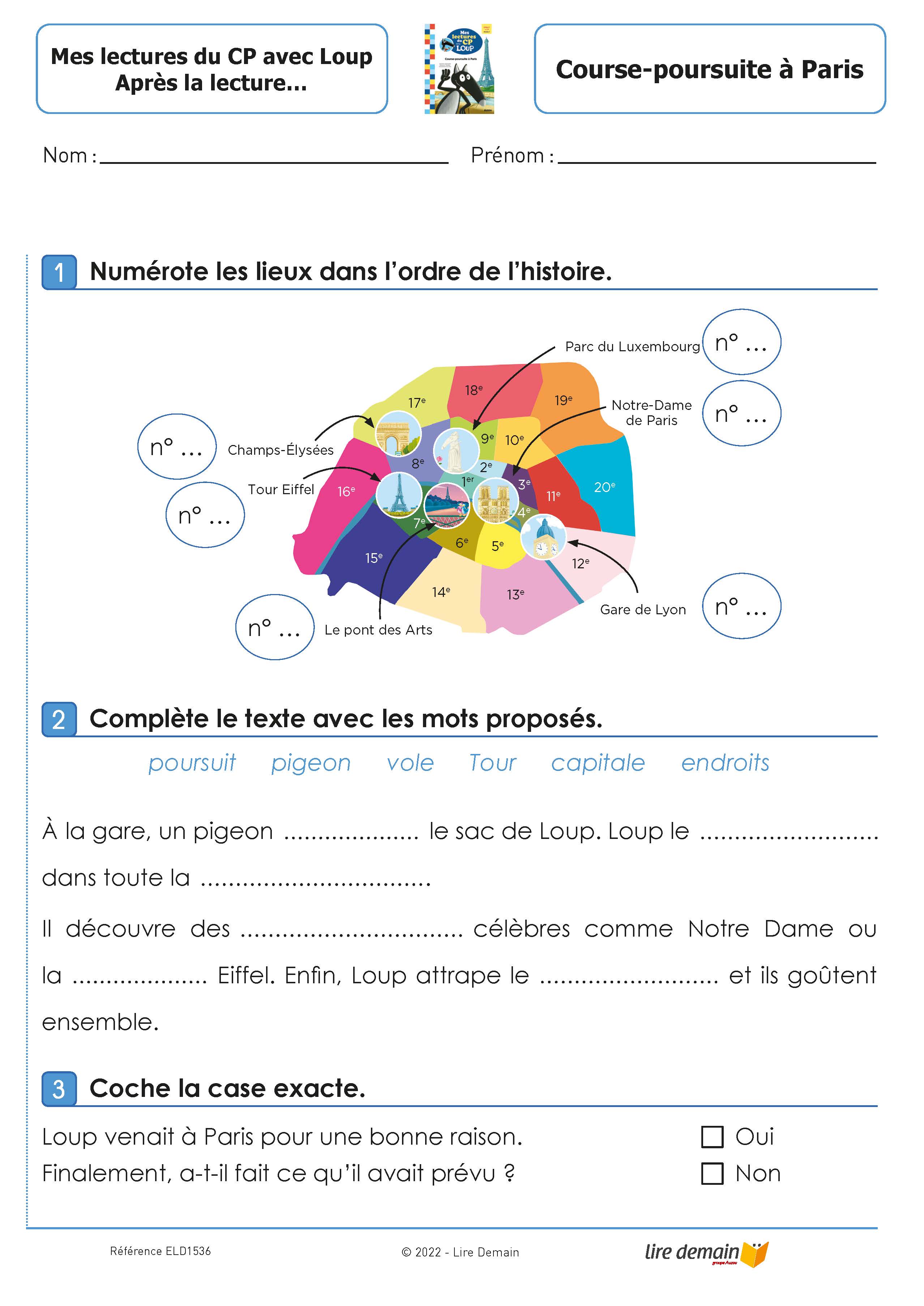 RALLYE LECTURE - MES LECTURES DU CP AVEC LOUP (FICHIER SEUL)