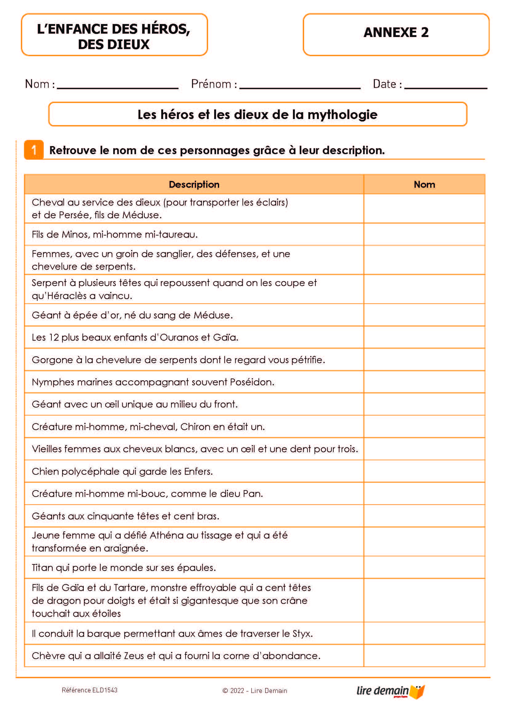 RALLYE LECTURE -  100% MYTHOLOGIE (FICHIER SEUL)