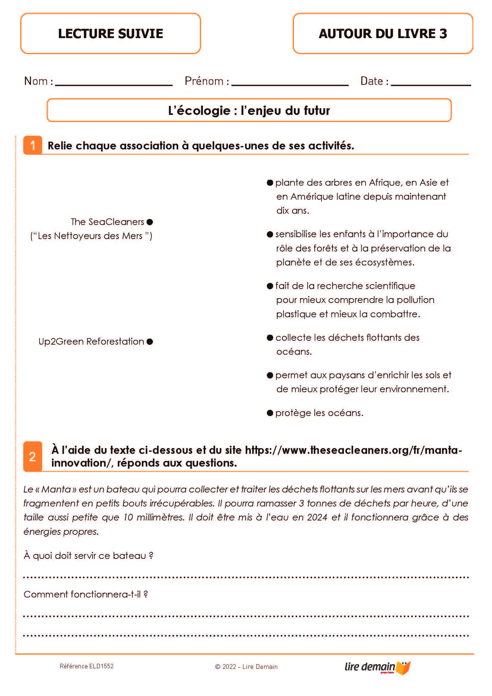 LECTURE SUIVIE - AU COEUR DE LA NATURE (25 EX)