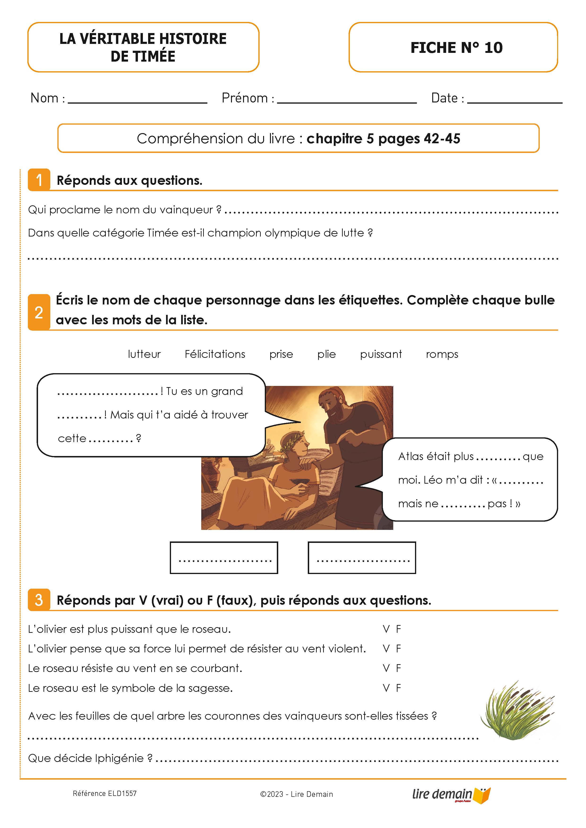 LECTURE SUIVIE - TIMEE AUX JEUX OLYMPIQUES (25 EX)