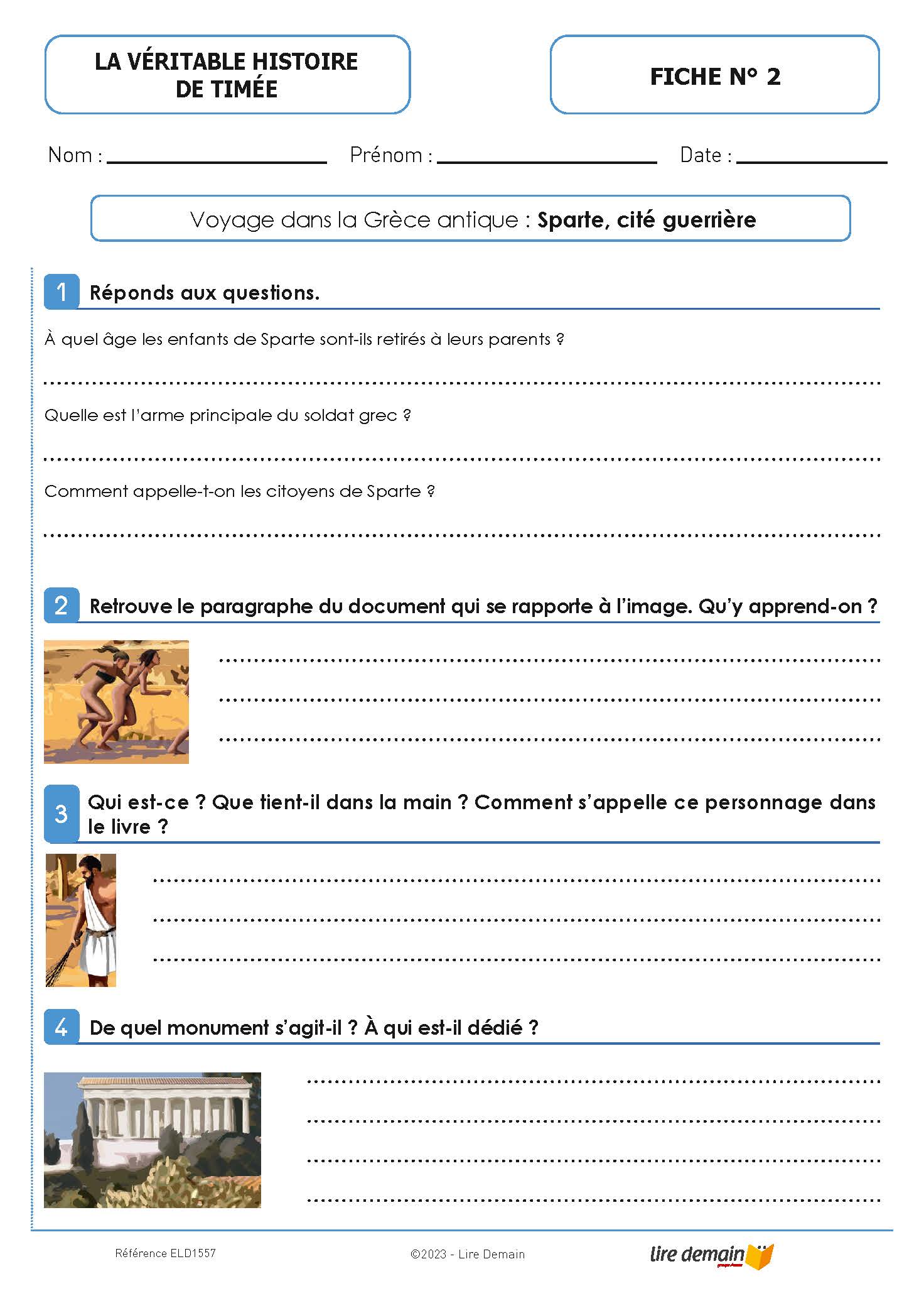 LECTURE SUIVIE - TIMEE AUX JEUX OLYMPIQUES (25 EX)