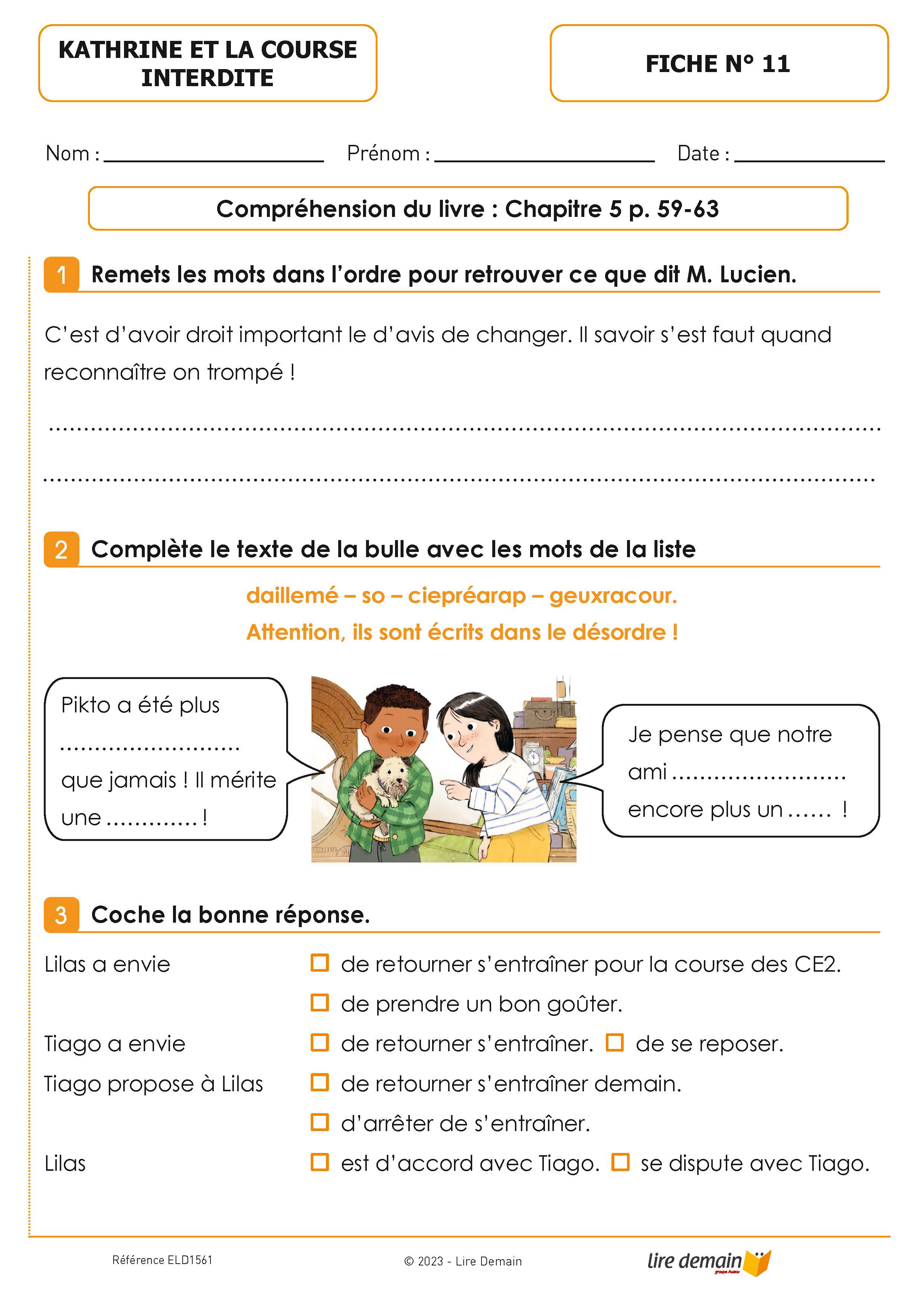 LECTURE SUIVIE - KATHRINE ET LA COURSE INTERDITE (25 EX)