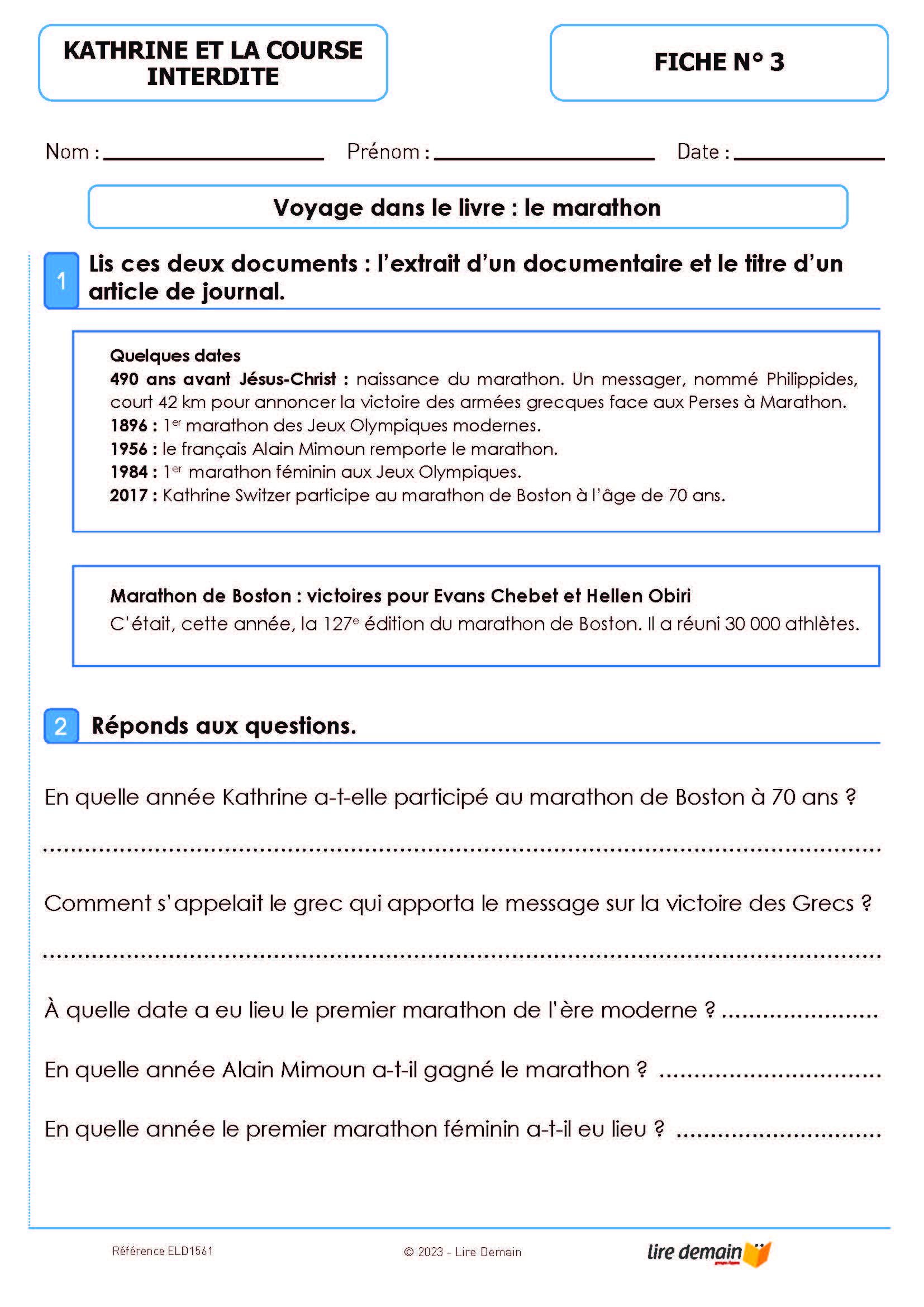 LECTURE SUIVIE - KATHRINE ET LA COURSE INTERDITE (25 EX)