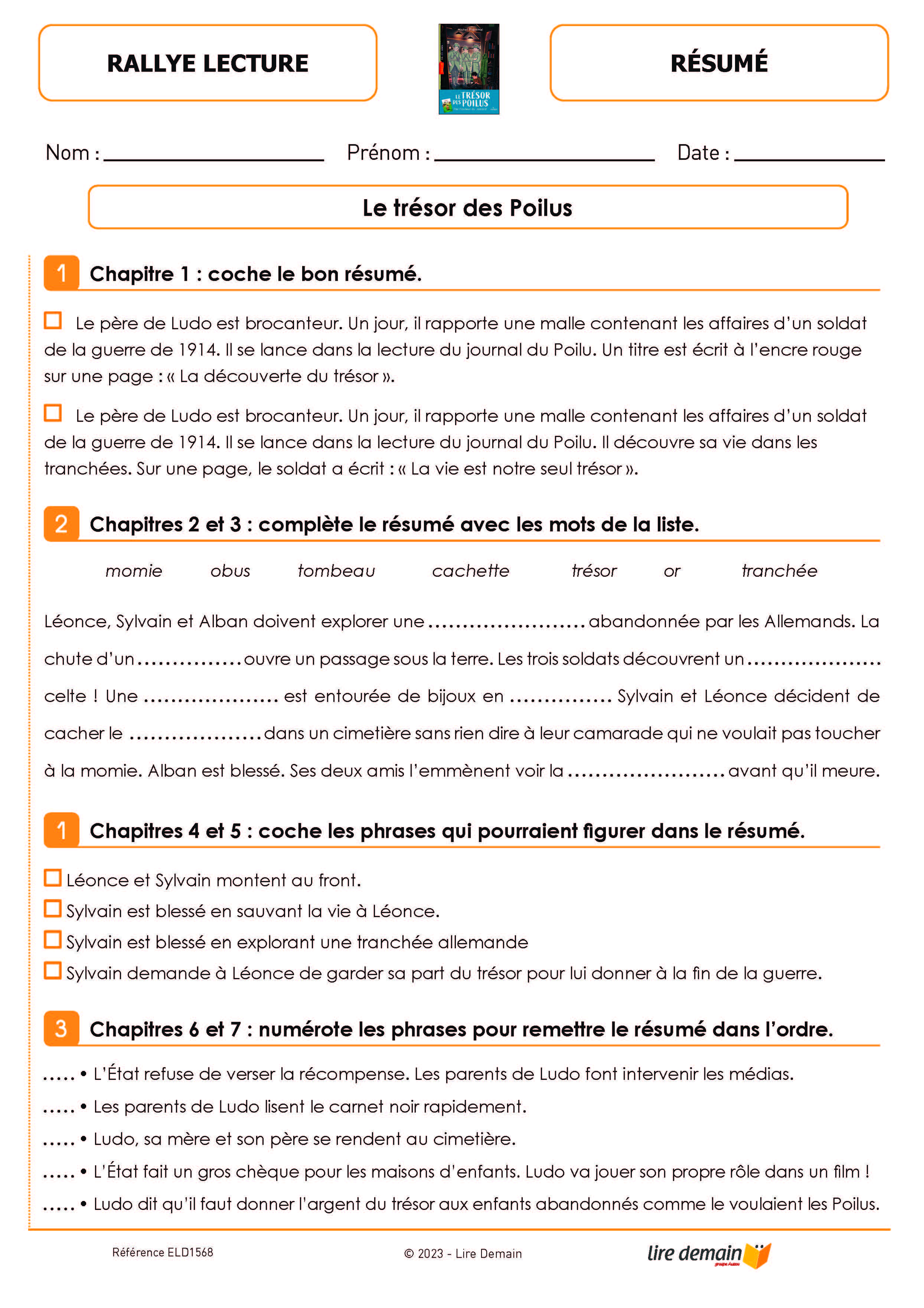 RALLYE LECTURE - HISTOIRE DU 20E SIECLE (FICHIER SEUL)