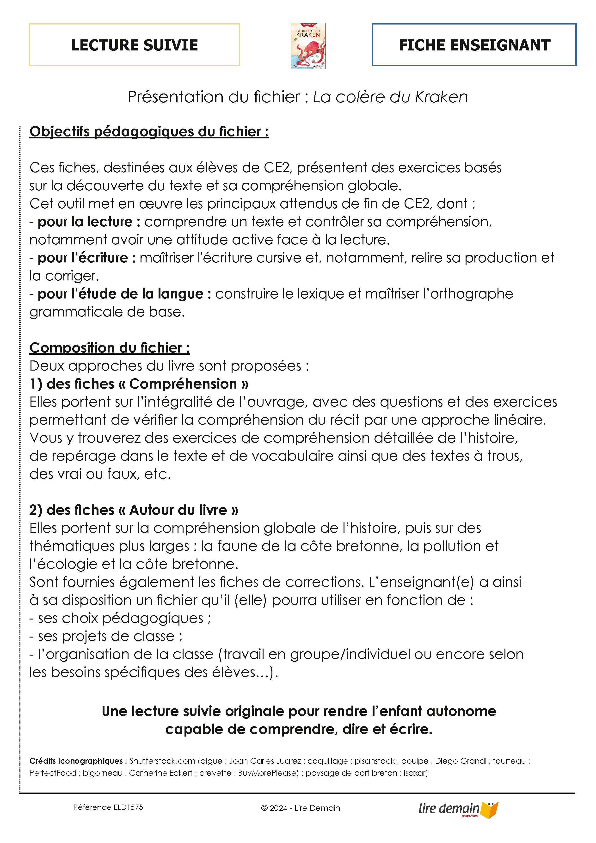 LECTURE SUIVIE LA COLERE DU KRAKEN (FICHIER SEUL)