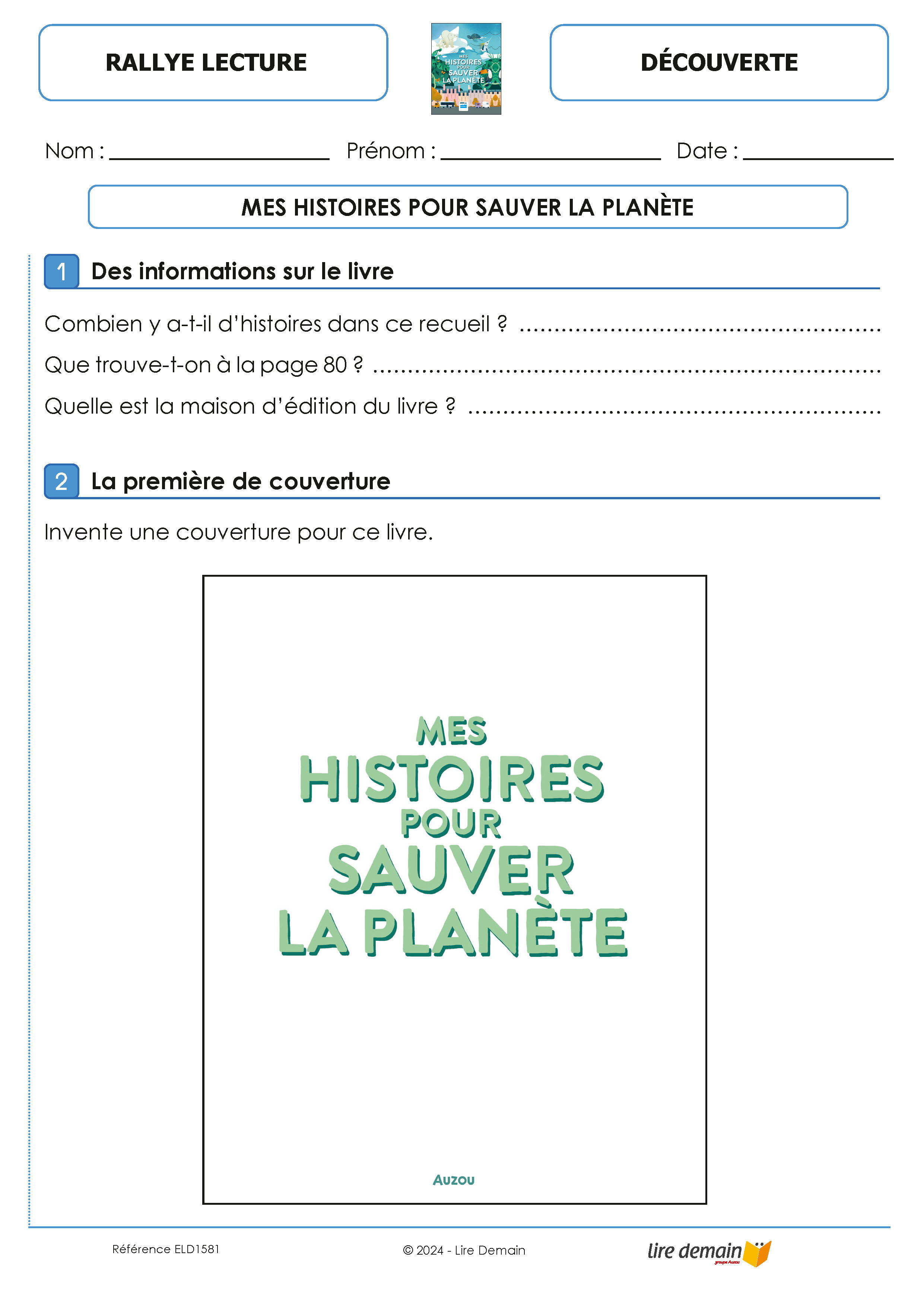 RALLYE LECTURE SAUVER LA PLANETE (FICHIER SEUL)