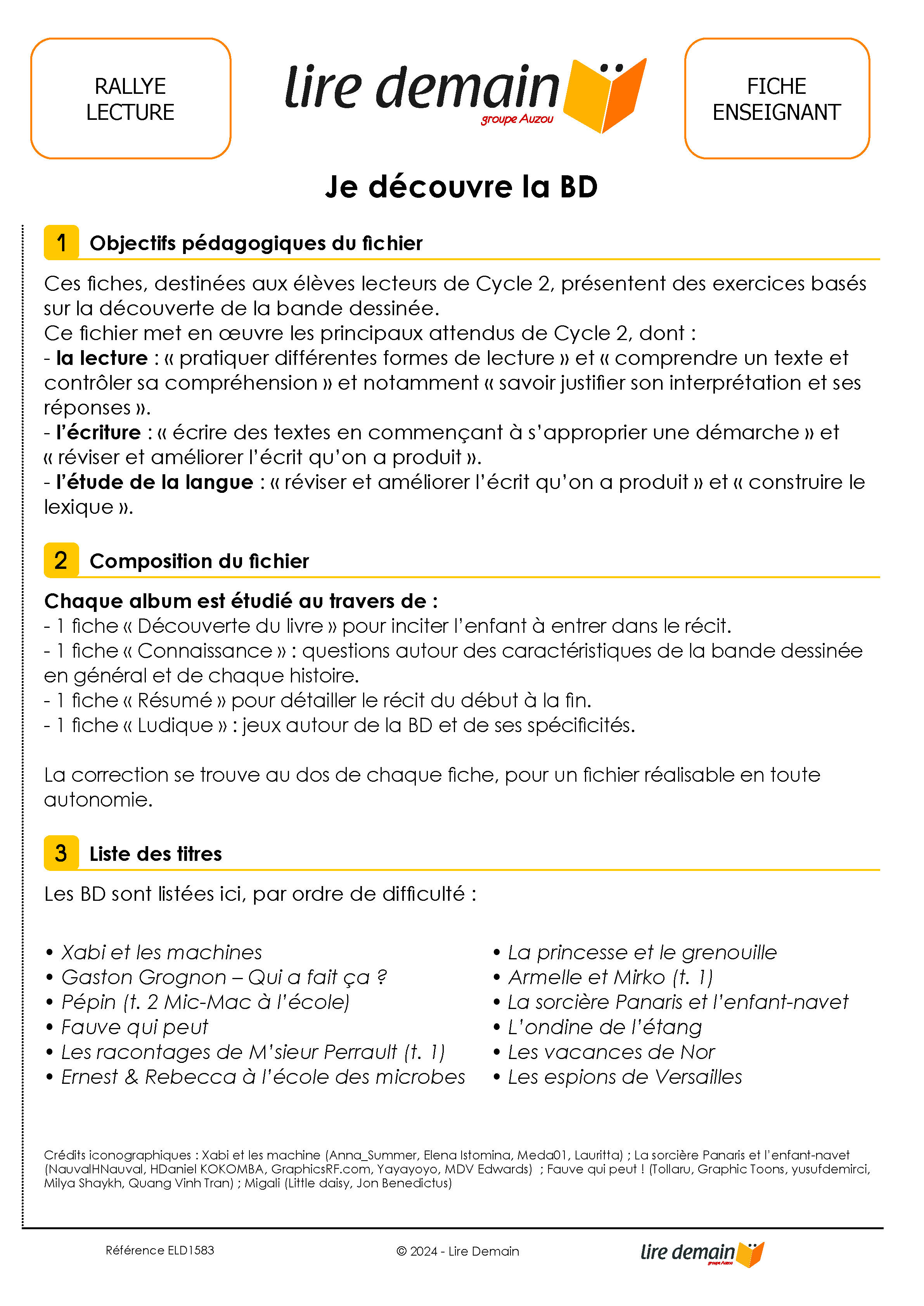 RALLYE LECTURE - JE DECOUVRE LA BD 2024 (FICHIER SEUL)