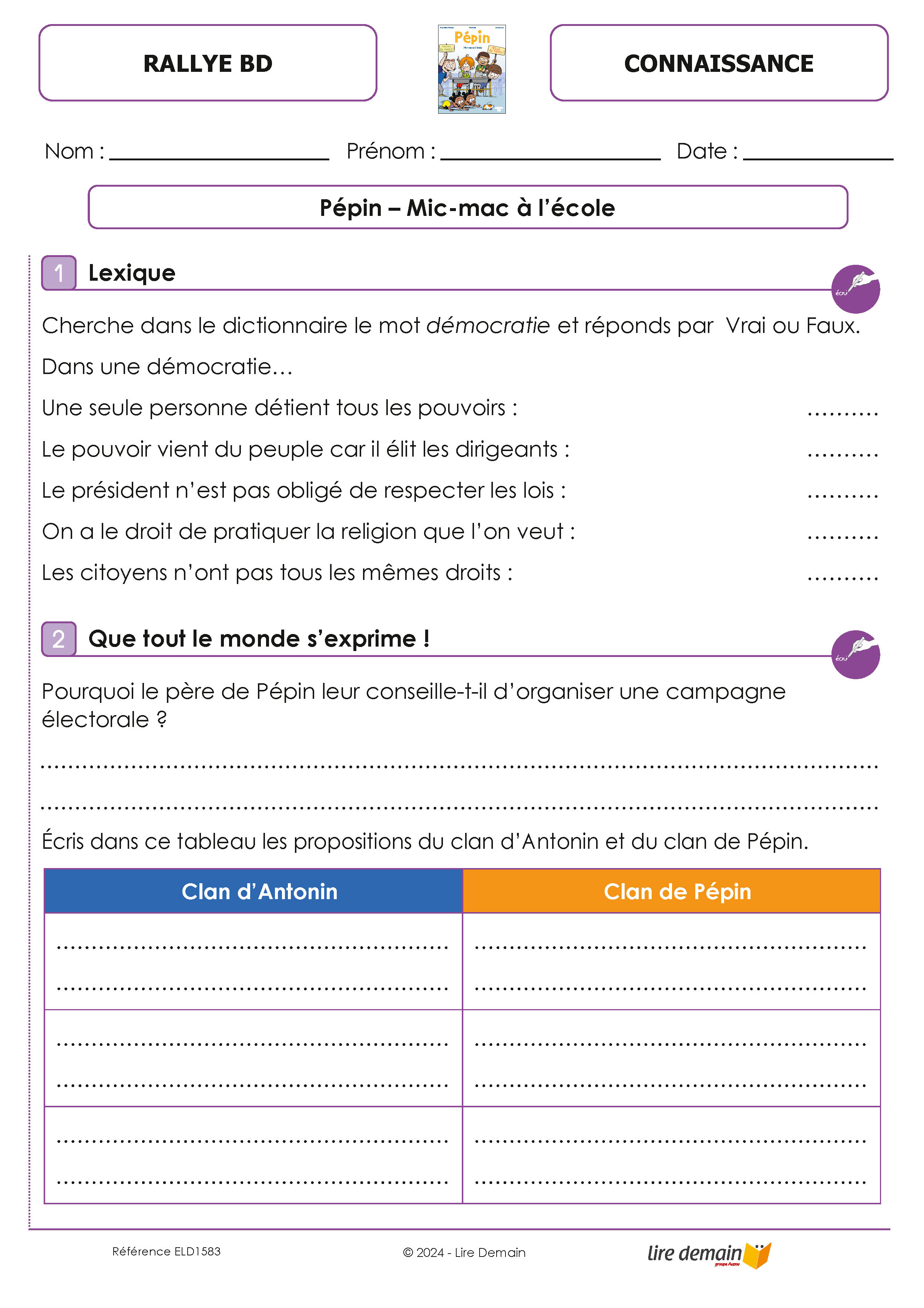 RALLYE LECTURE - JE DECOUVRE LA BD 2024 (FICHIER SEUL)
