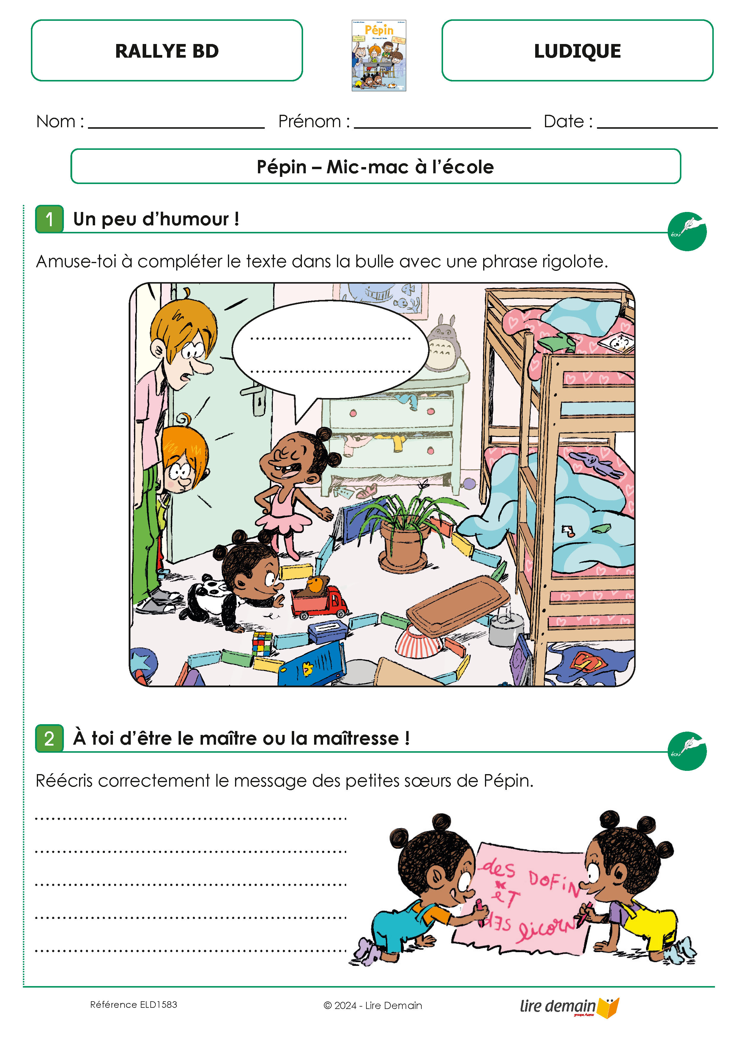 RALLYE LECTURE - JE DECOUVRE LA BD 2024 (FICHIER SEUL)