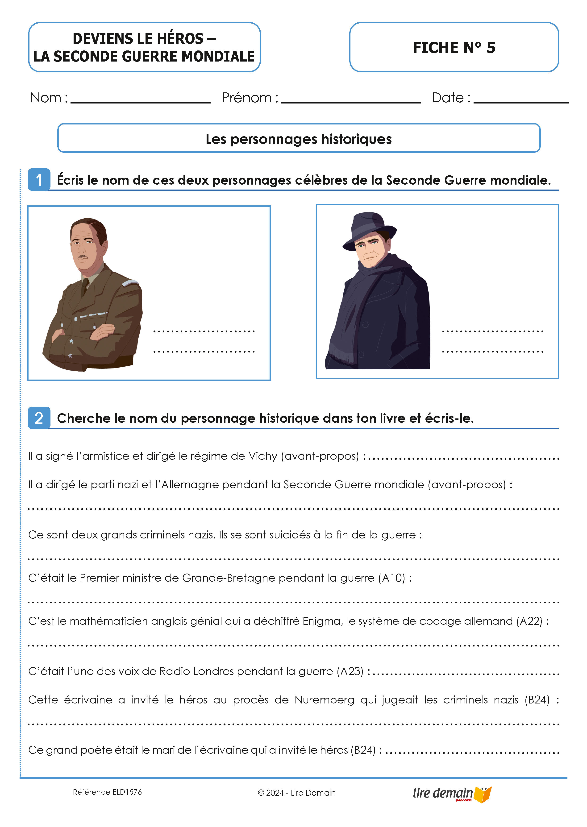 LECTURE SUIVIE - LA SECONDE GUERRE MONDIALE (DEVIENS LE HEROS) (25 EX)