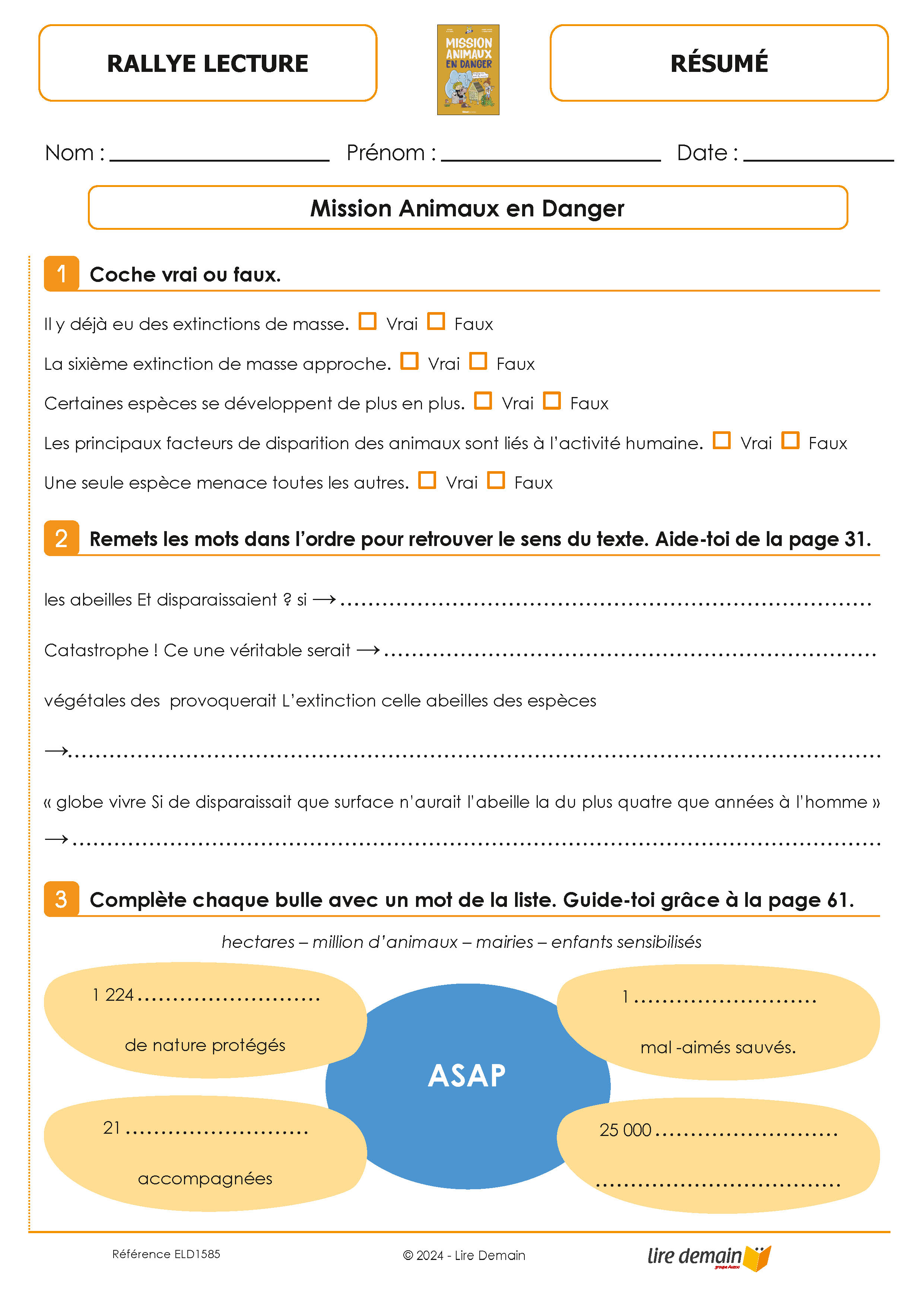 RALLYE LECTURE - MISSION ECOLOGIE