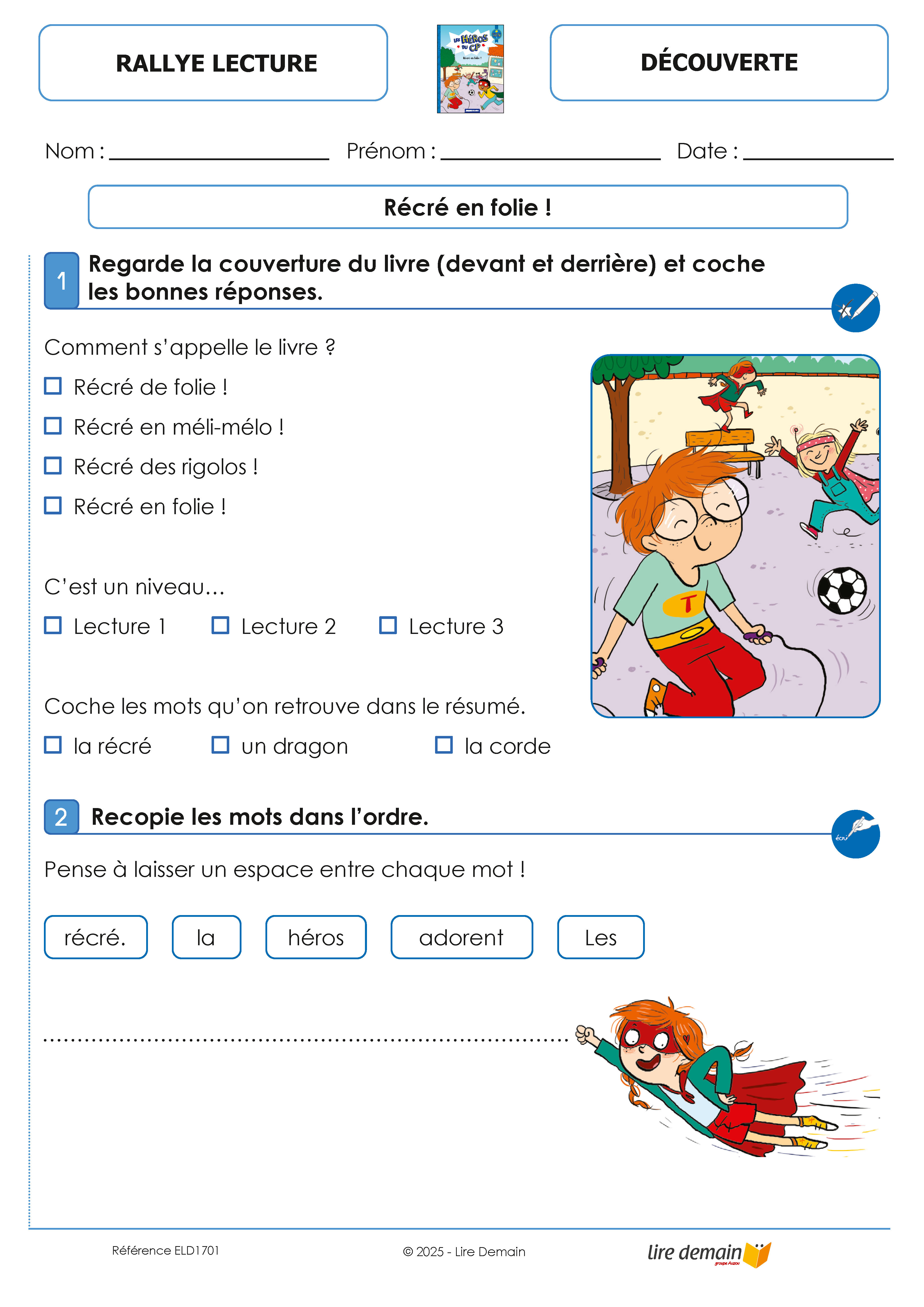 RALLYE LECTURE - LES HEROS DU CP (FICHIER SEUL)