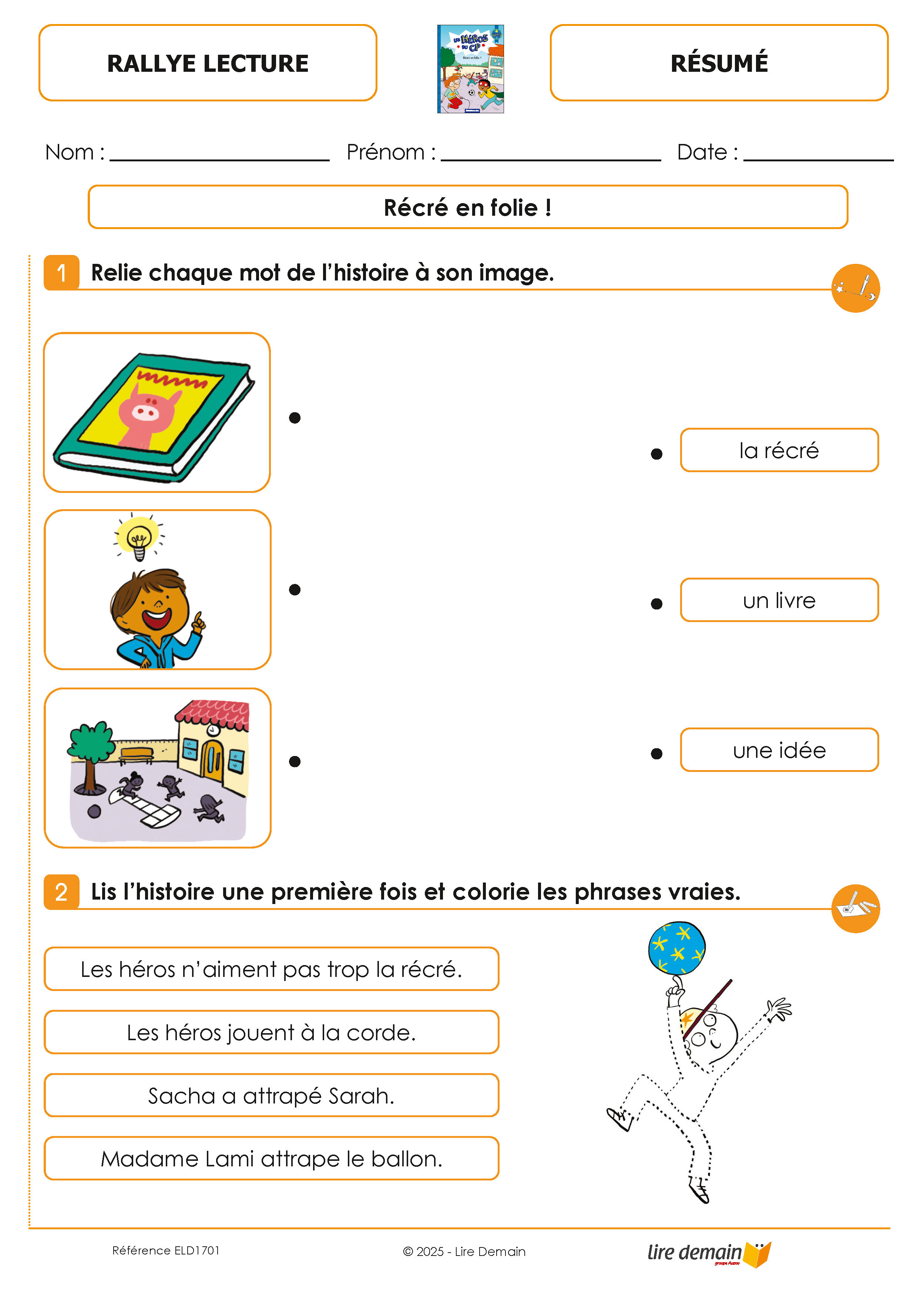 RALLYE LECTURE - LES HEROS DU CP (FICHIER SEUL)