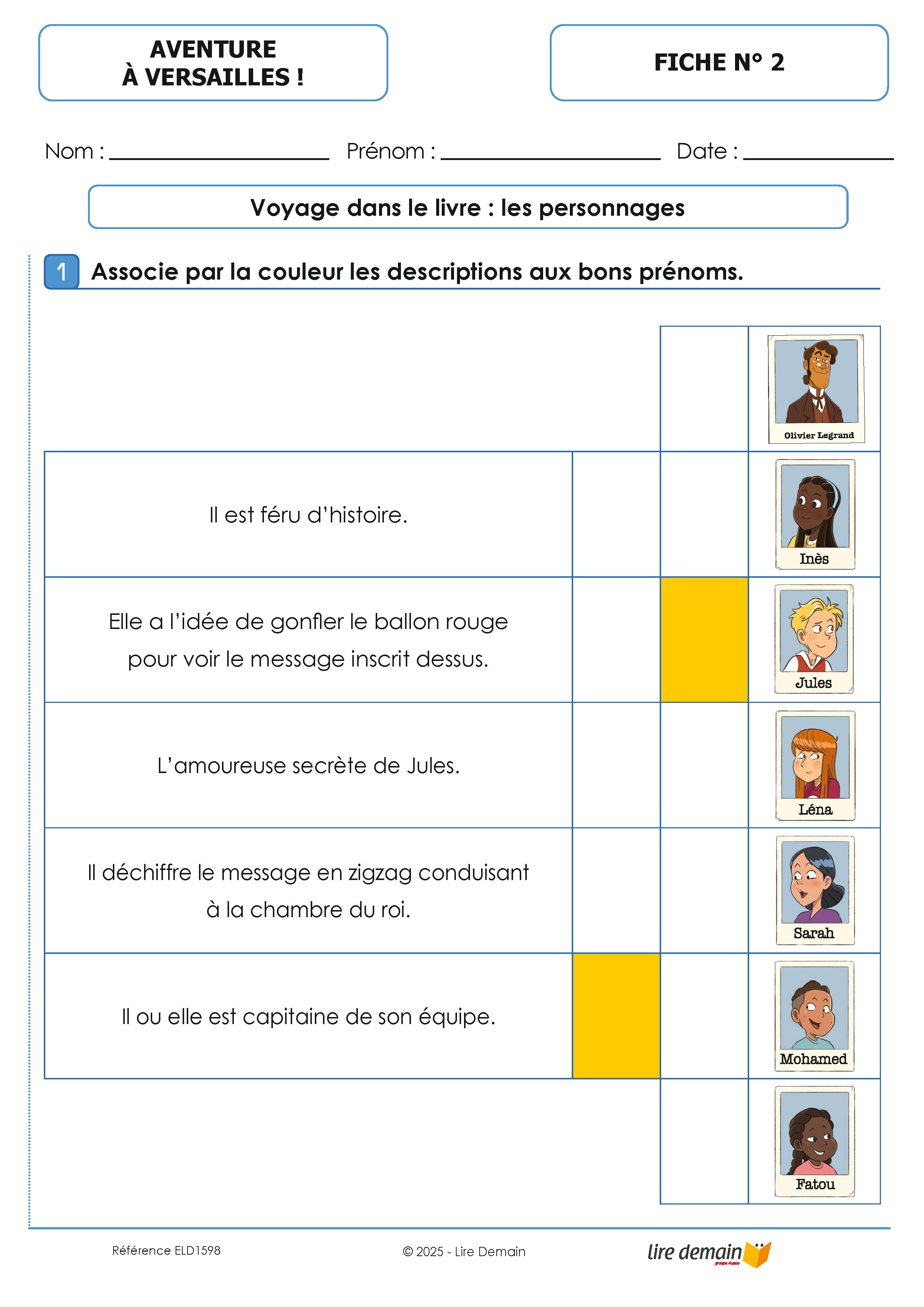 LECTURE SUIVIE - AVENTURE A VERSAILLES ! (25 EX)