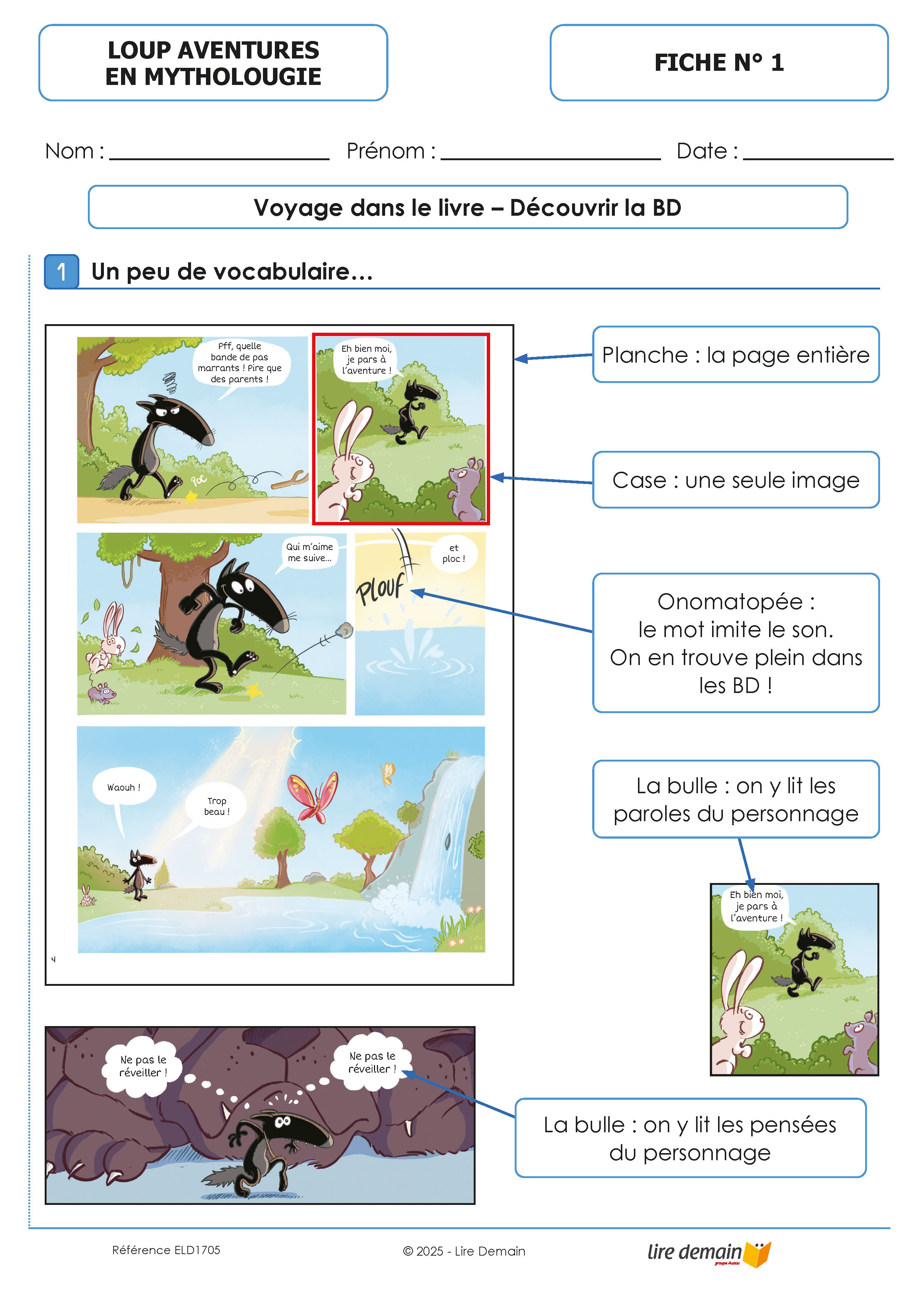 LECTURE SUIVIE - AVENTURES EN MYTHOLOUGIE - LA BD DE LOUP (25 EX)