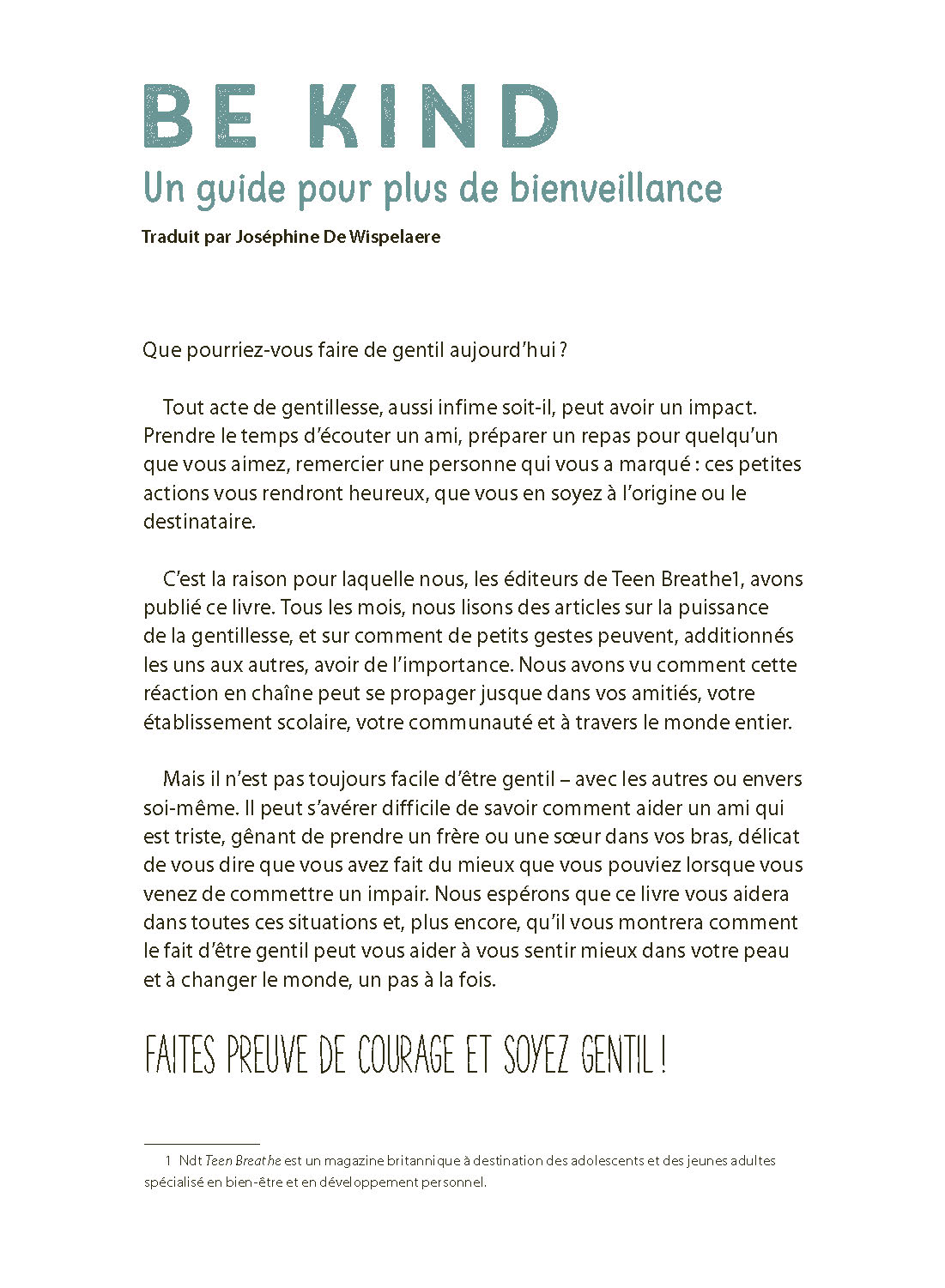 BE KIND : UN GUIDE POUR PLUS DE BIENVEILLANCE