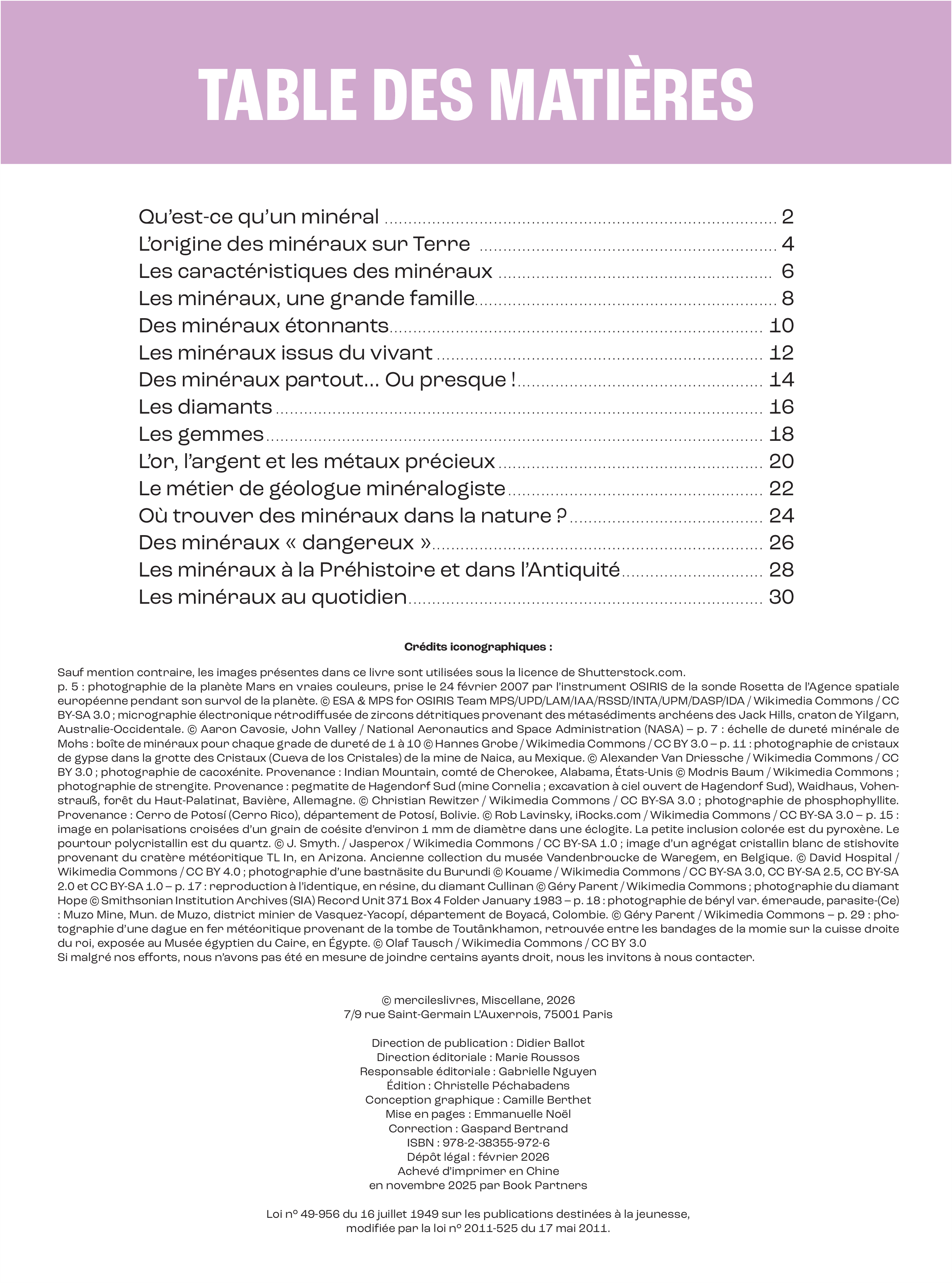 LES MINERAUX - MILLE ET UN DOCS