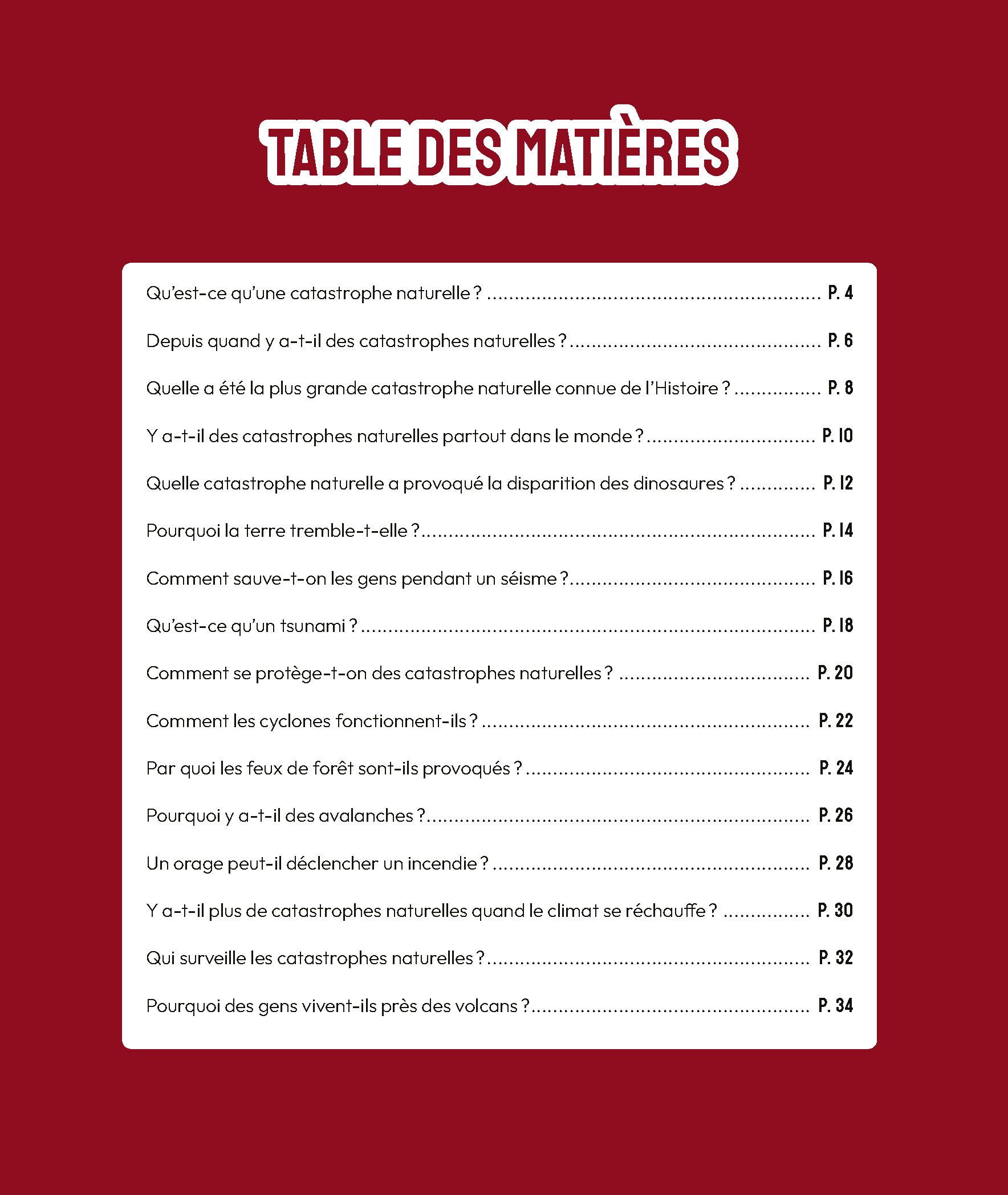 LES CATASTROPHES NATURELLES