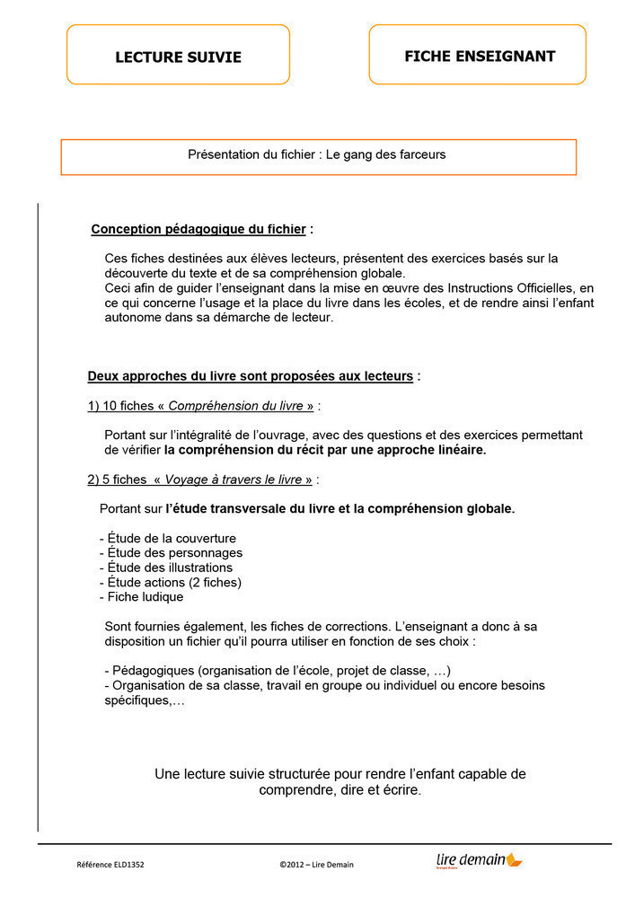 LECTURE SUIVIE - LE GANG DES FARCEURS (25 EX)