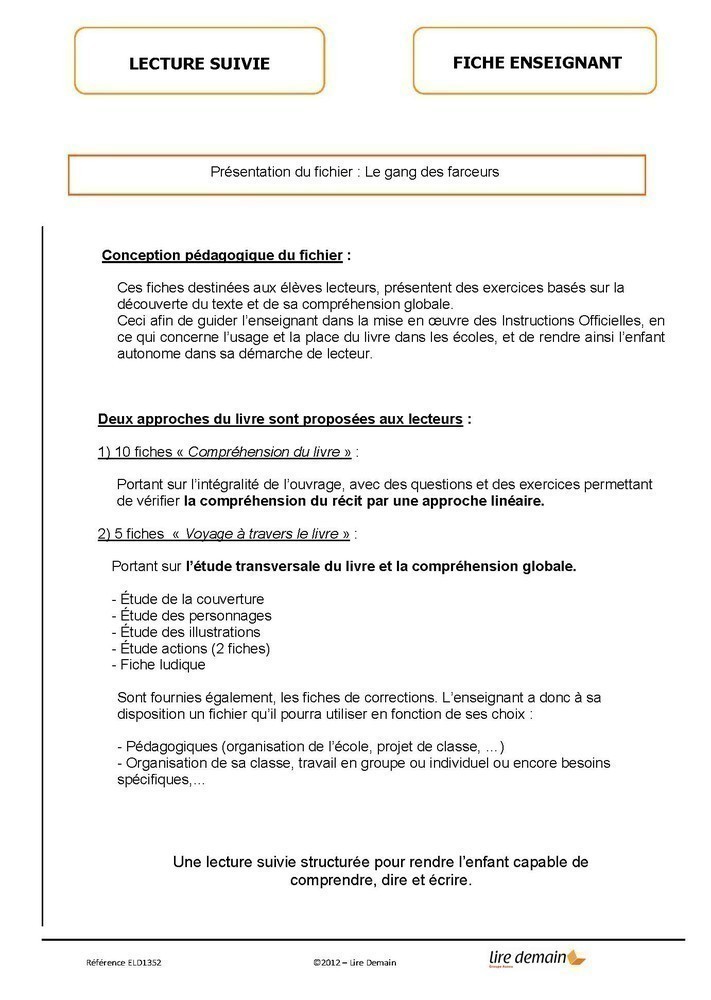 LECTURE SUIVIE - LE GANG DES FARCEURS (25 EX)