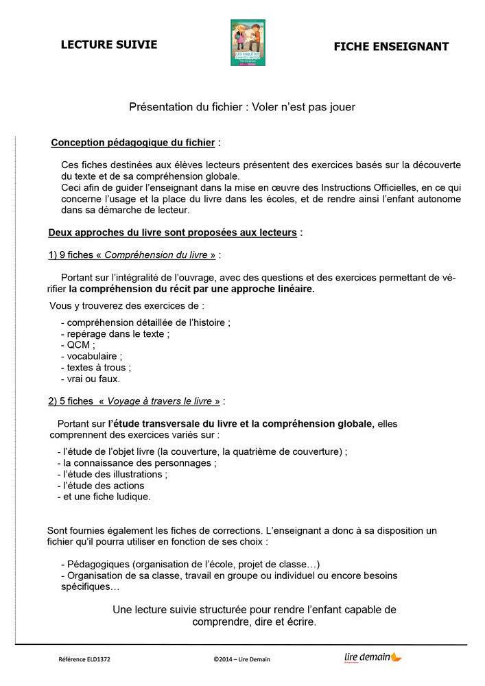 LECTURE SUIVIE - VOLER N