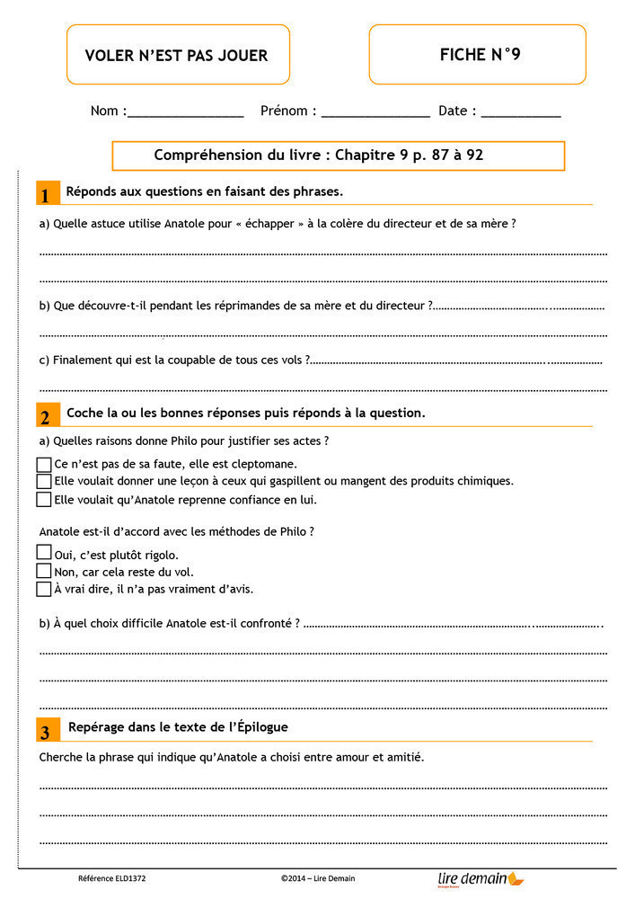 LECTURE SUIVIE - VOLER N