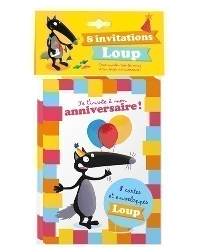 PACK DE 8 INVITATIONS LOUP, POUR INVITER TOUS TES AMIS A TON SUPER ANNIVERSAIRE ! - AVEC 8 ENVELOPPES PACK DE 8 INVITATIONS LOUP, POUR INVITER TOUS TES AMIS A TON SUPER ANNIVERSAIRE ! - AVEC 8 ENVELOPPES