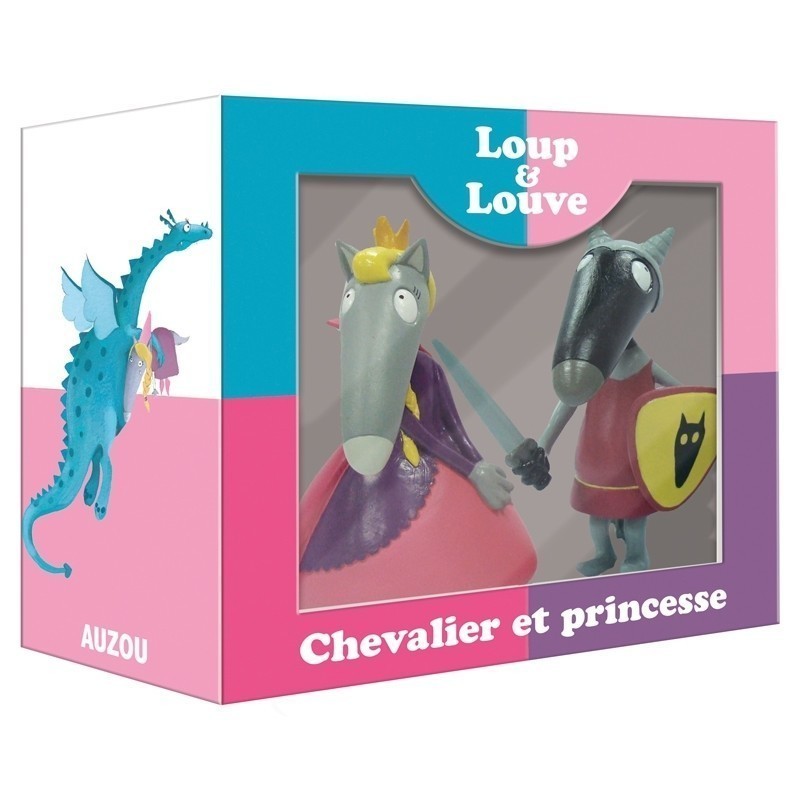 Figurines Duo -  Loup Chevalier Et Louve Princesse