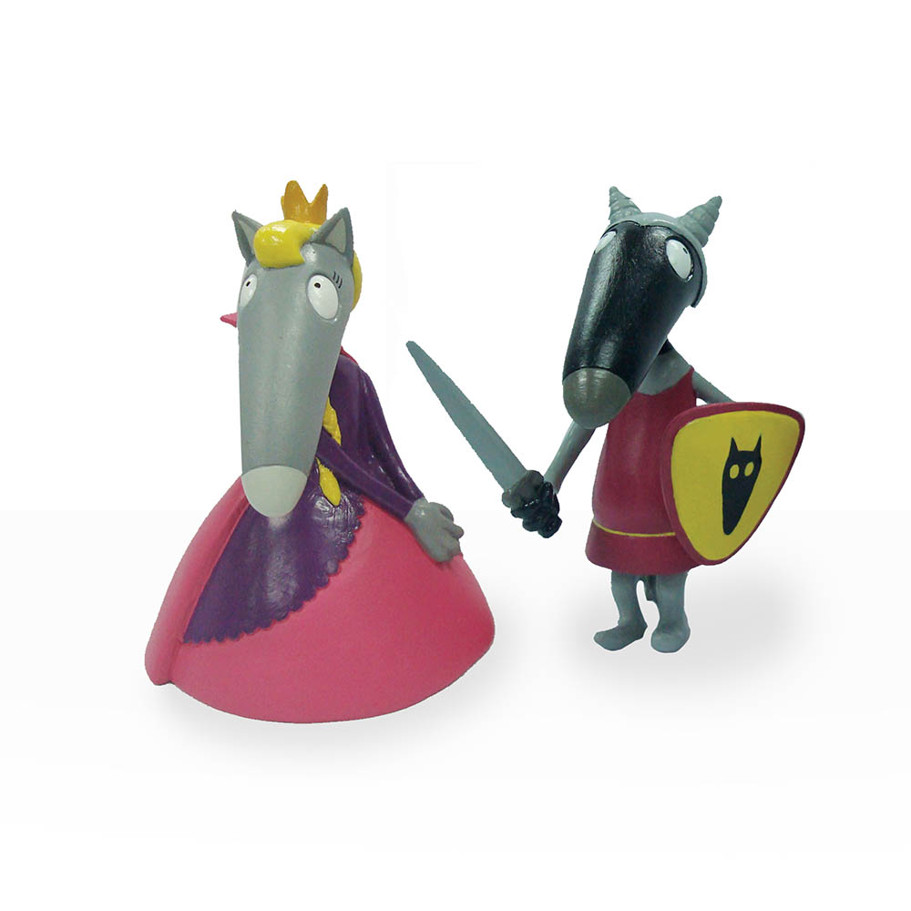 Figurines Duo -  Loup Chevalier Et Louve Princesse